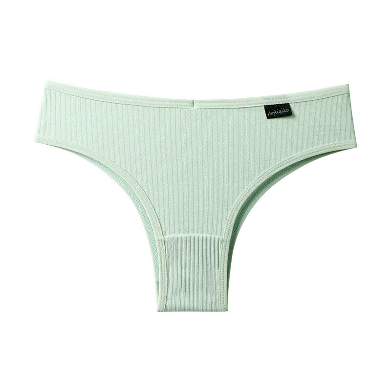 Sexy Women Cotton Lingerie Solid Color Thongs Low-Rise Underpant Bikini Briefs
