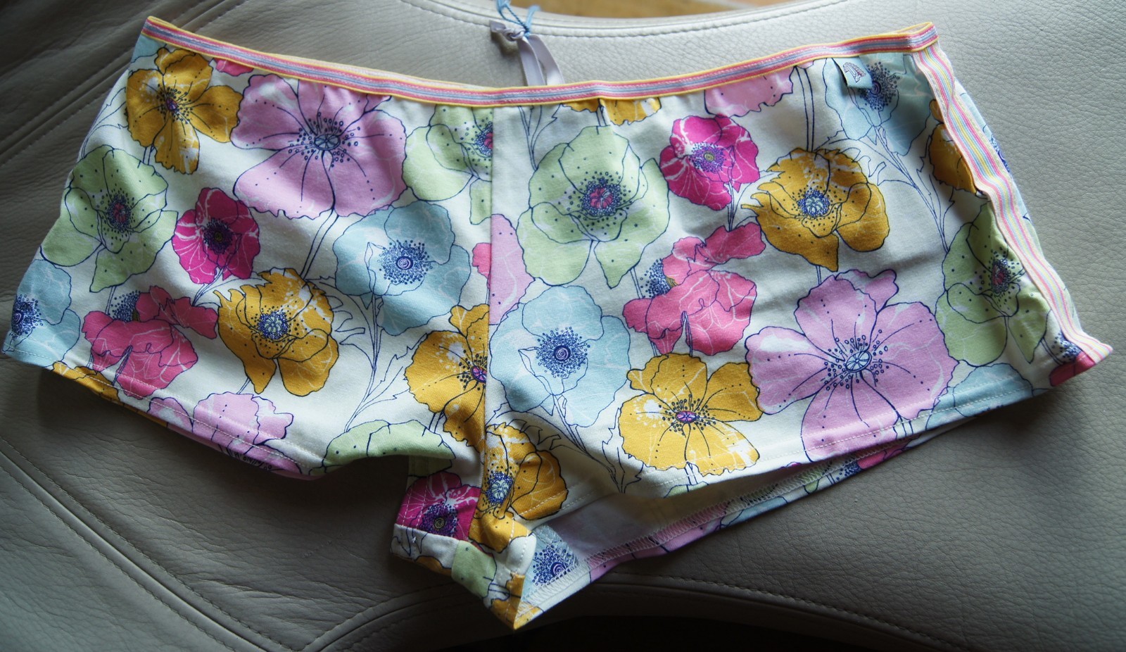 Antonia Ghazlan Pink/Blue/Green/Yellow Printed Floral Cotton Shorts