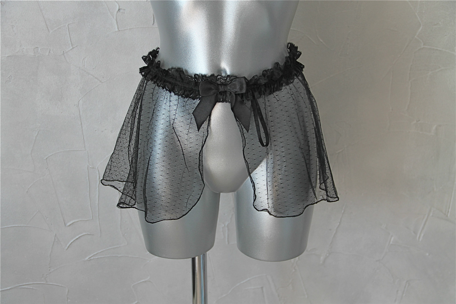 Luxurious Mini Skirt Transparent Black NAUGHTY JANET Size M Value 145€