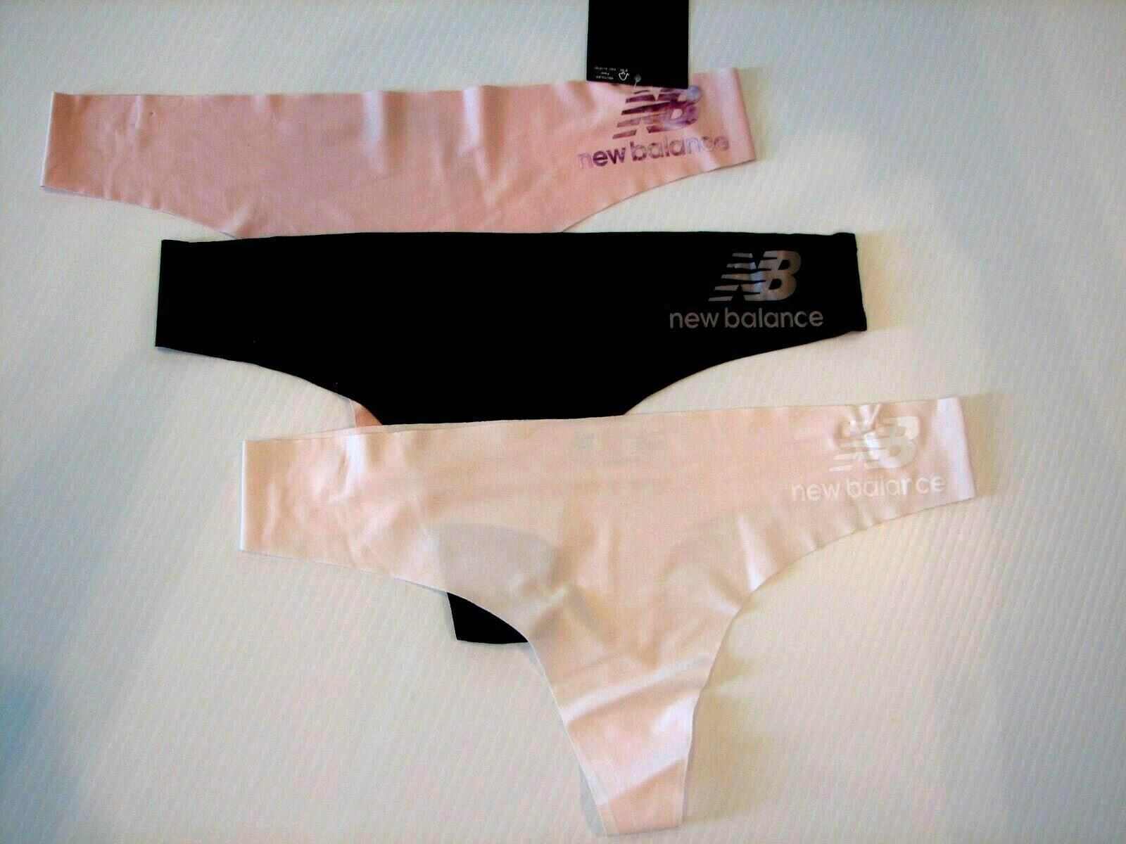 New Balance Laser Cut Thong Underwear 3 Pair Women’s L Sporty Blush Pink Black