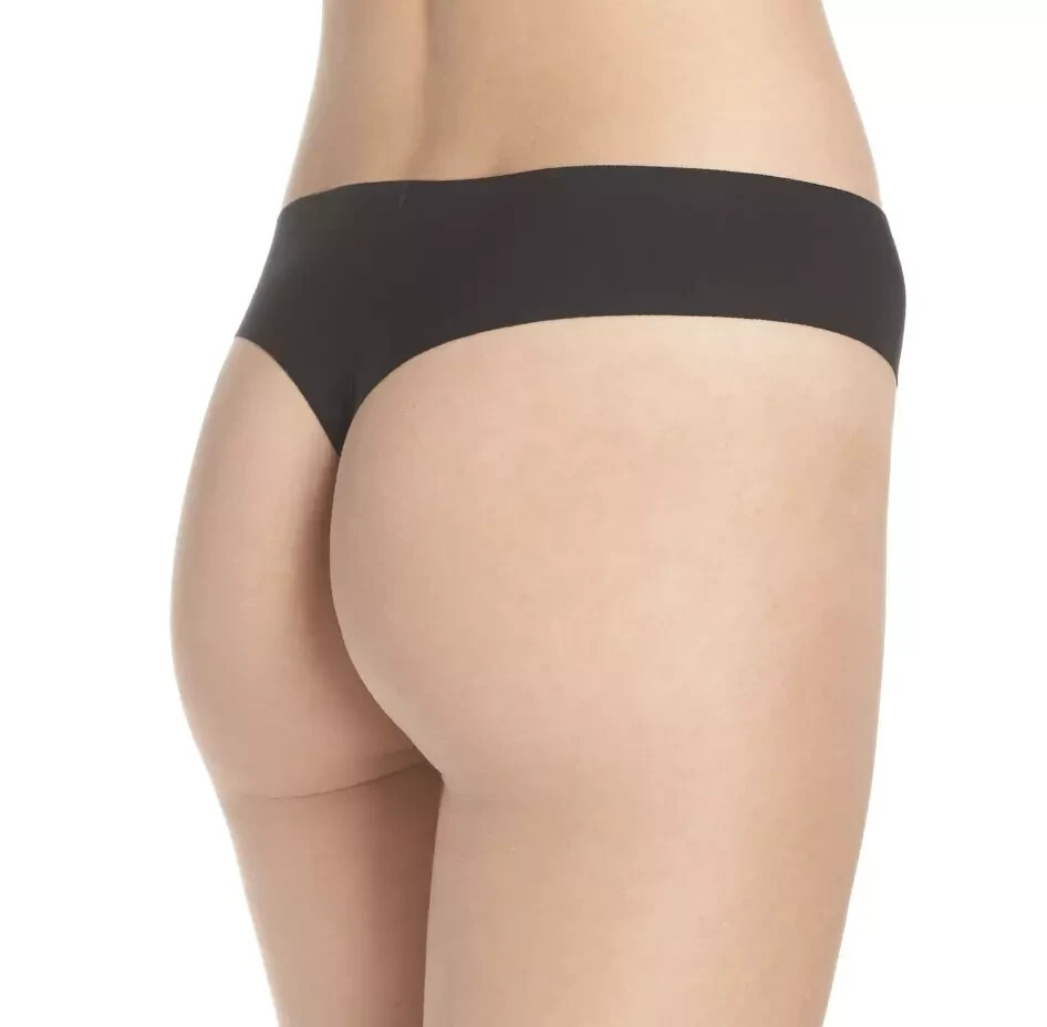 Commando L94412 Butter Mid Rise Thong Panty Midnight Black Women’s Size L