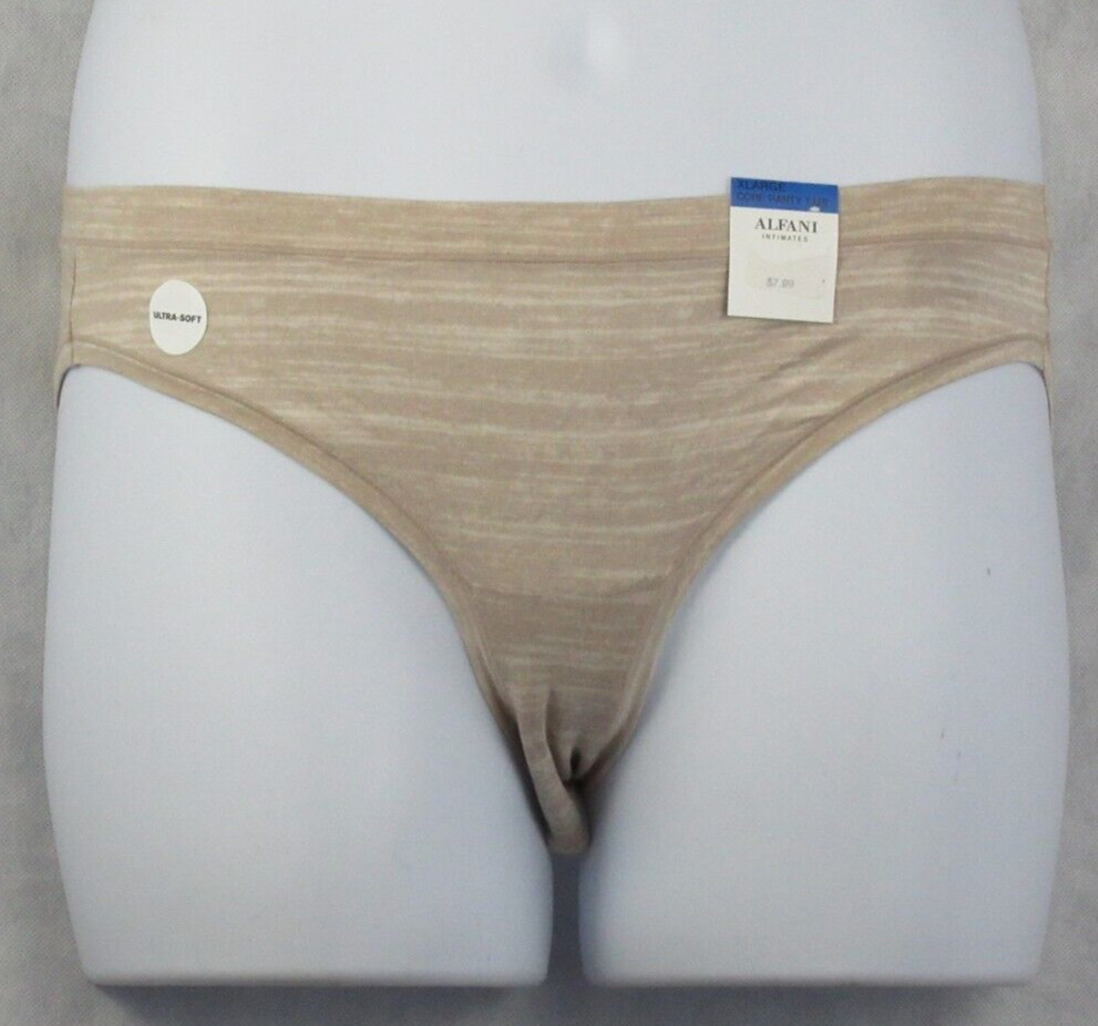 Alfani Women’s Soft Space-Dye Bikini Panty Underwear, Beige, XL