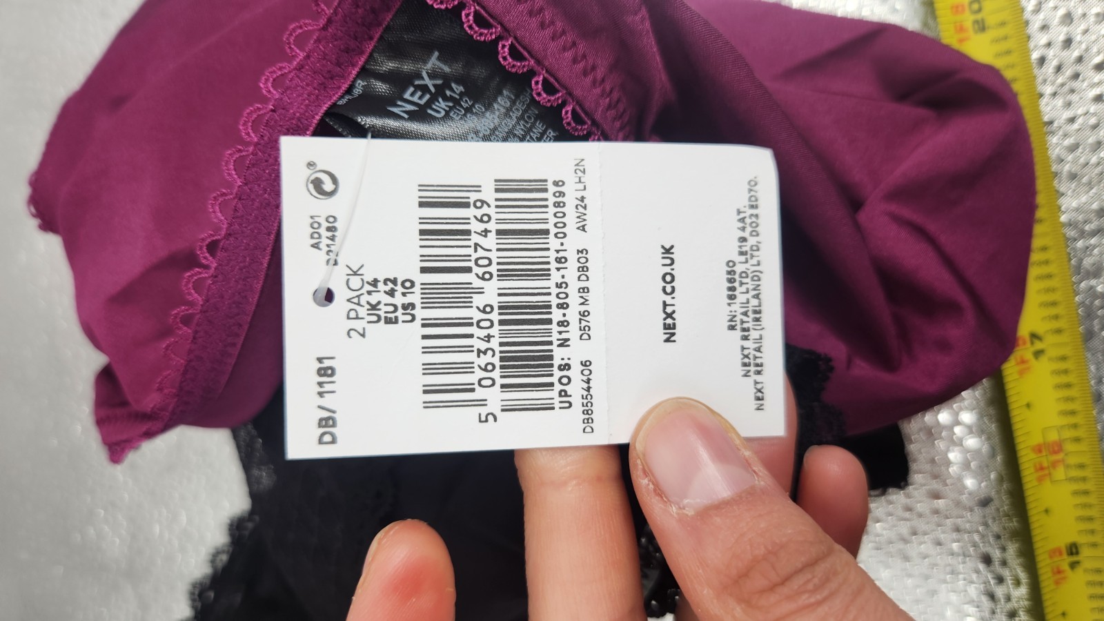 NEXT US Size 10 2 Pack Burgundy Black High Waist Leg Ultimate Comfort Panty NWT