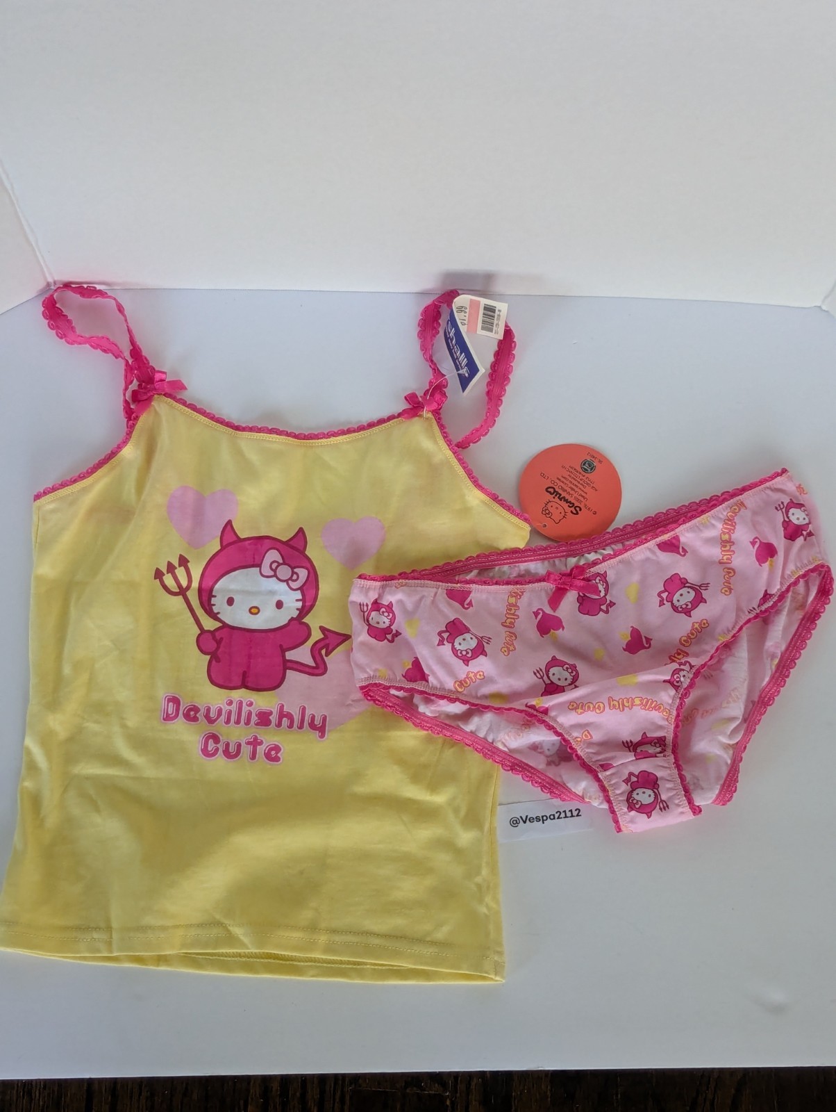 Vintage Y2K Hello Kitty Sanrio Tank Panty Set Devilishly Cute Devil 2005 NWT