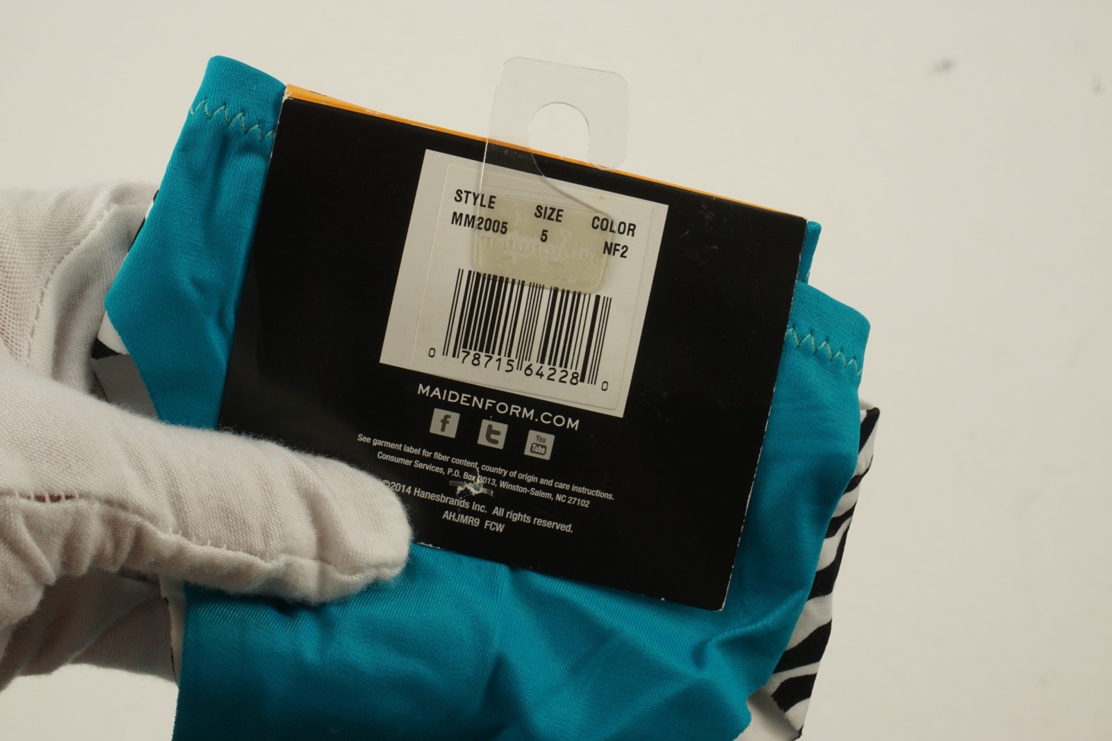 New Maidenform 2 Pack Thongs Small Zebra Striped Blue Lineless Nylon Underwear