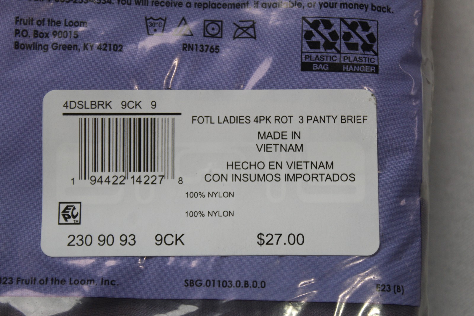 Fruit Of The Loom Women’s 360 Stretch 4 Pack Briefs BM7 Multicolor Size: 9/2X