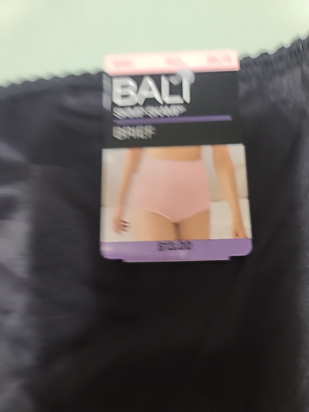 NWT BALI Women’s Skimp Skamp Black Brief; Style #2633 B633; Size 3XL (10)