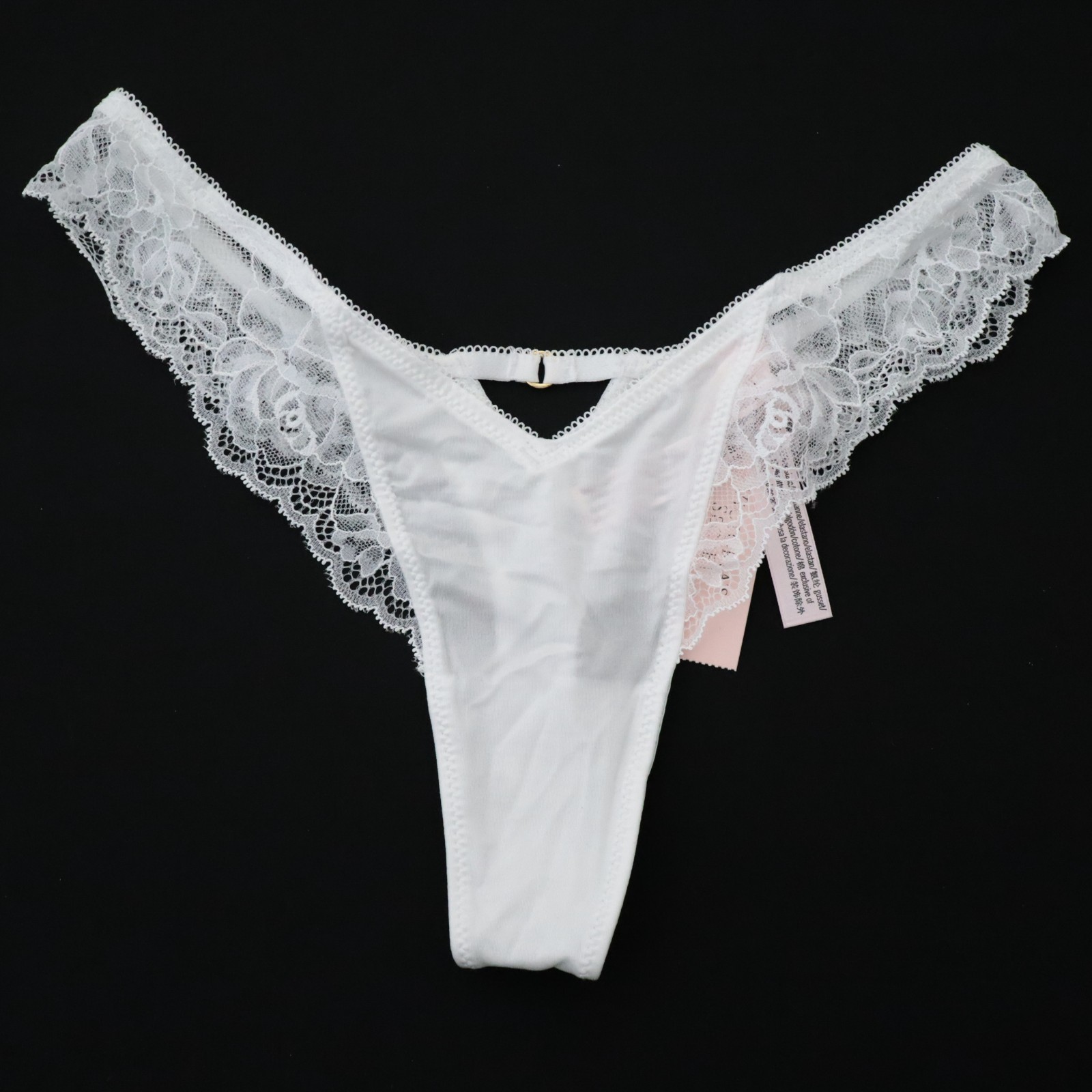 NEW Victoria’s Secret VERY SEXY Satin Lace-Trim High Leg Thong Panty S M L