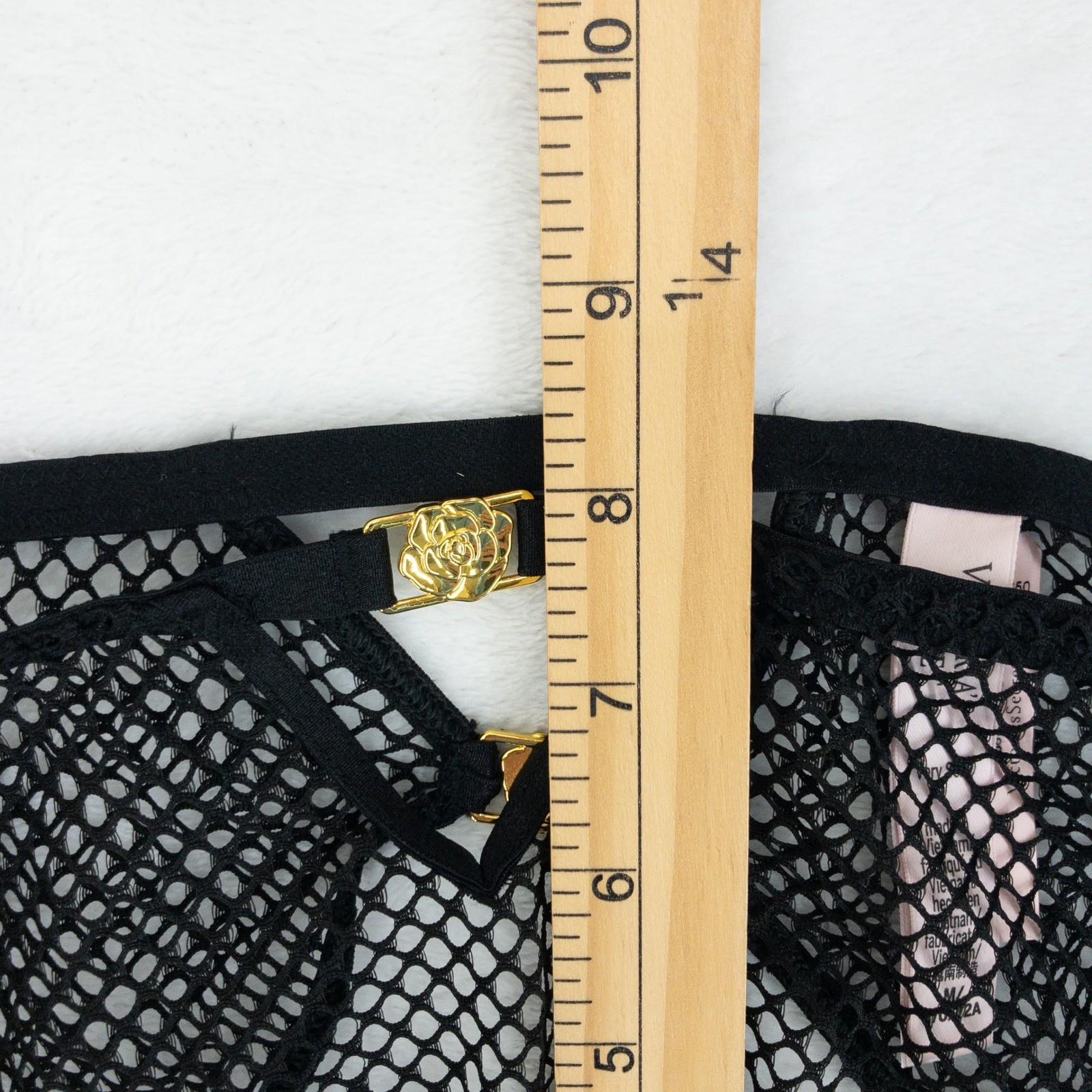 Victoria’s Secret Very Sexy Open Back Fishnet Cheeky Panty Womens Medium Black