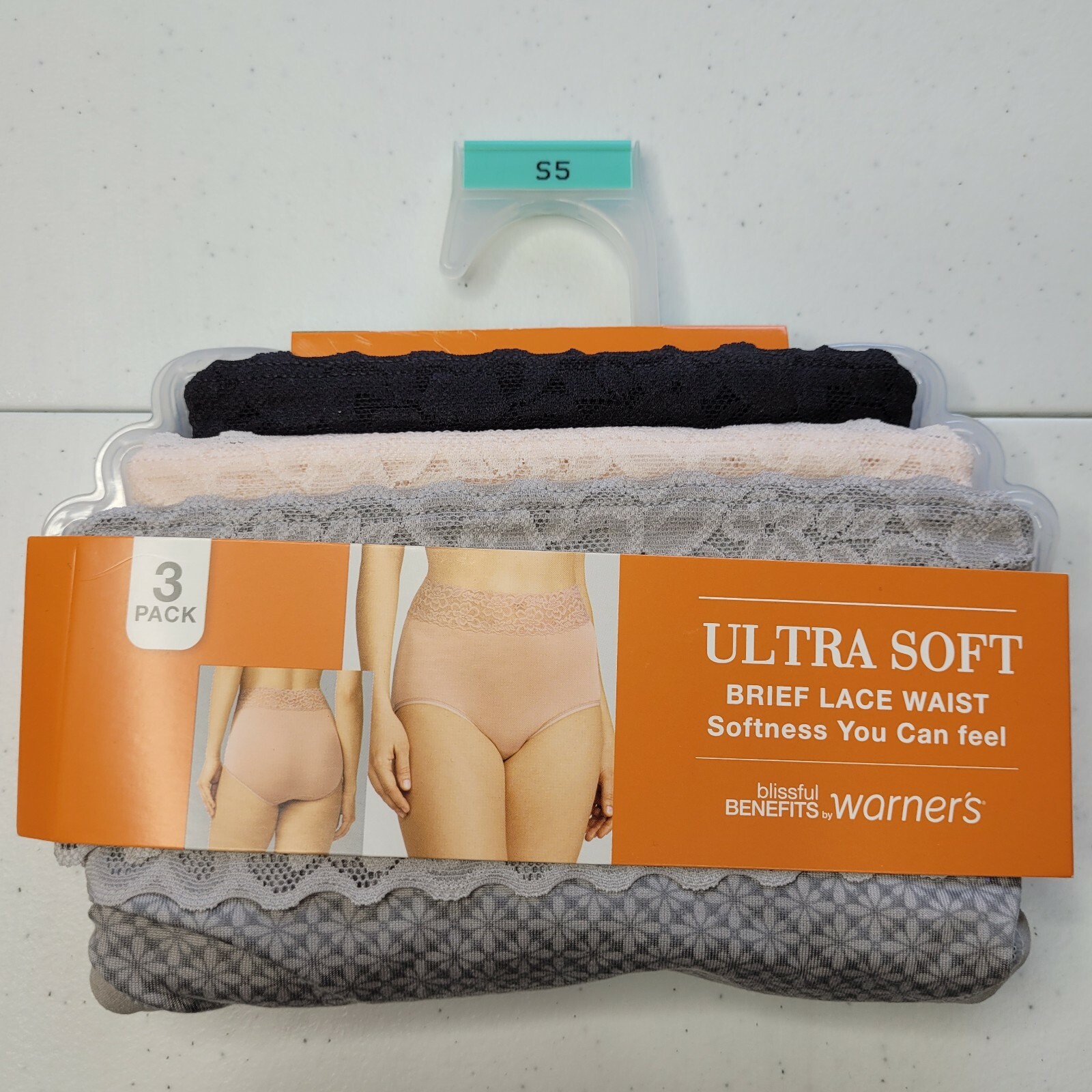 Warners Brief Lace Waist Underwear Womens Panties Ultra Soft 3-Pair Small 5 S