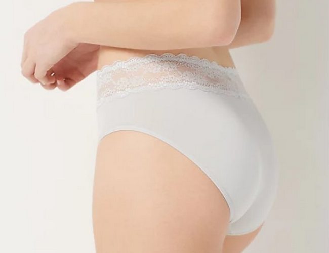 Breezies Denim Blue Seamless Comfort Hipster with Lace New Panty Brief