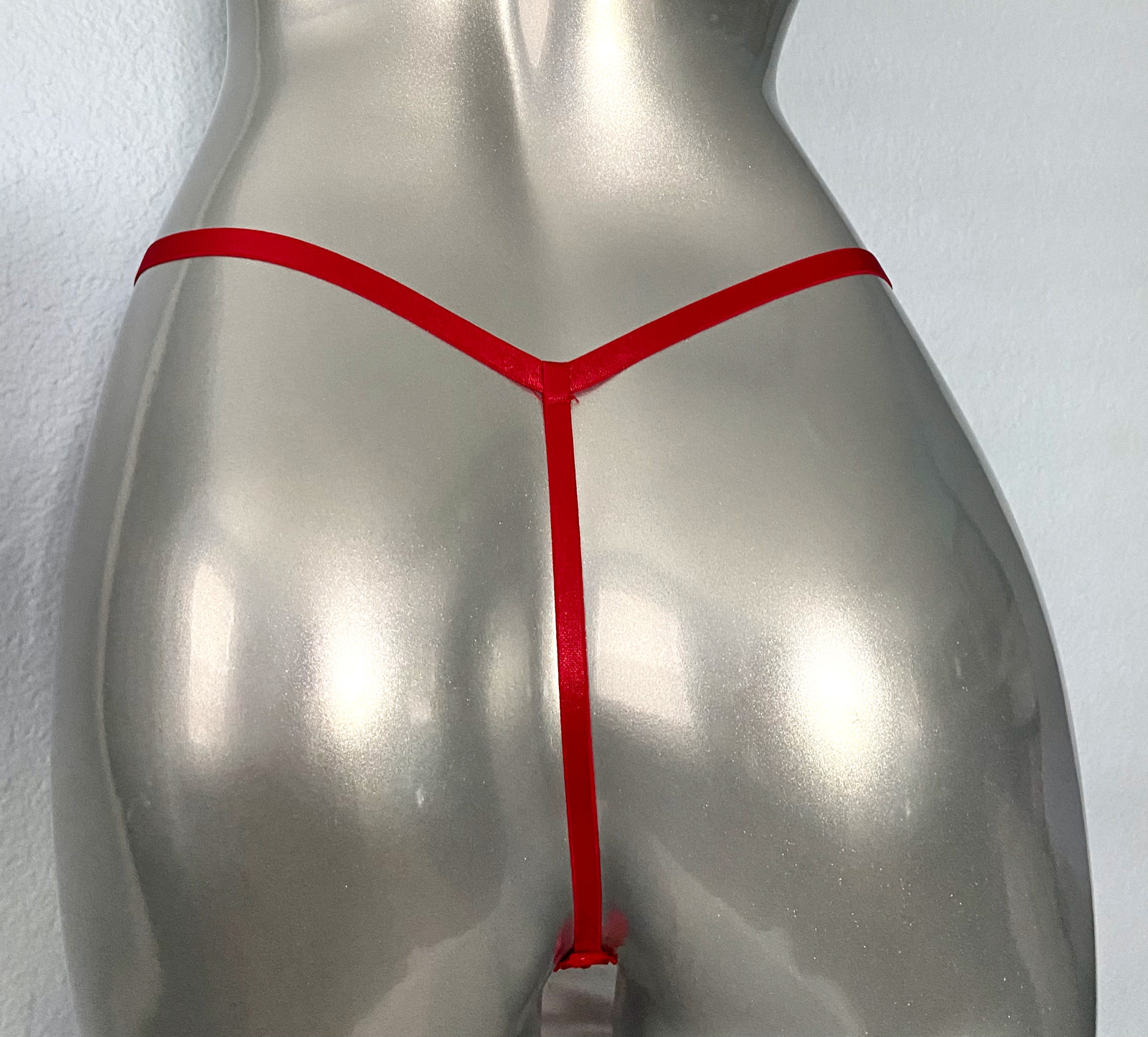 Victoria’s Secret V String Panty Very Sexy Rhinestone Red Bling Fringe S M L XL