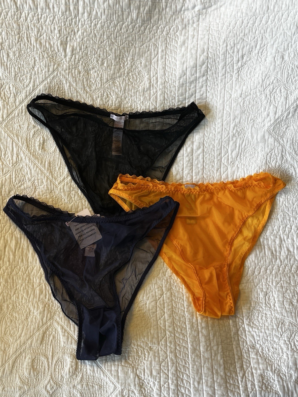 Savage X Fenty Women’s Crotchless Panties Size Large Lot Of Three