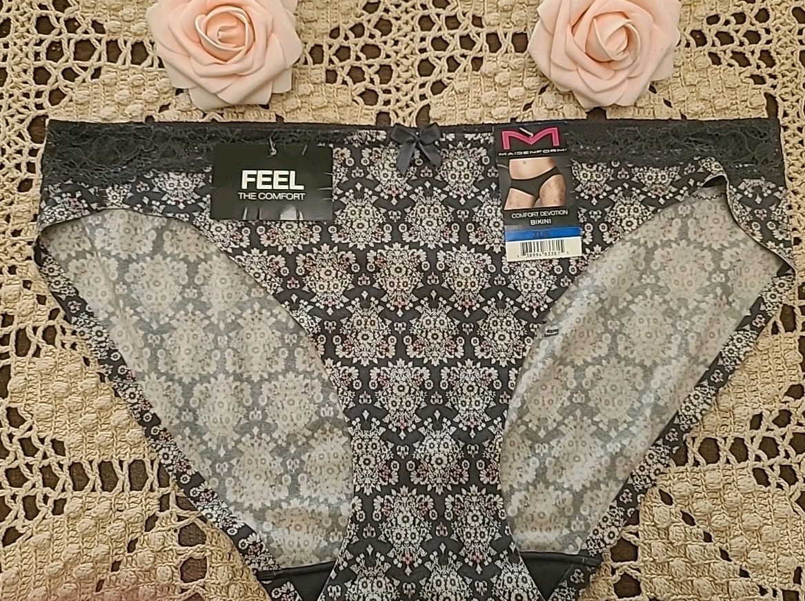 MAIDENFORM Comfort Devotion BIKINI W/ LACE TRIM XL/ 8 ~$13.00 nwt