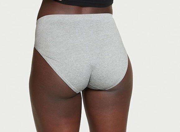 L Grey SEAMLESS NOSHOW FULLCOVER Victorias Secret High Leg Waist Brief Panty