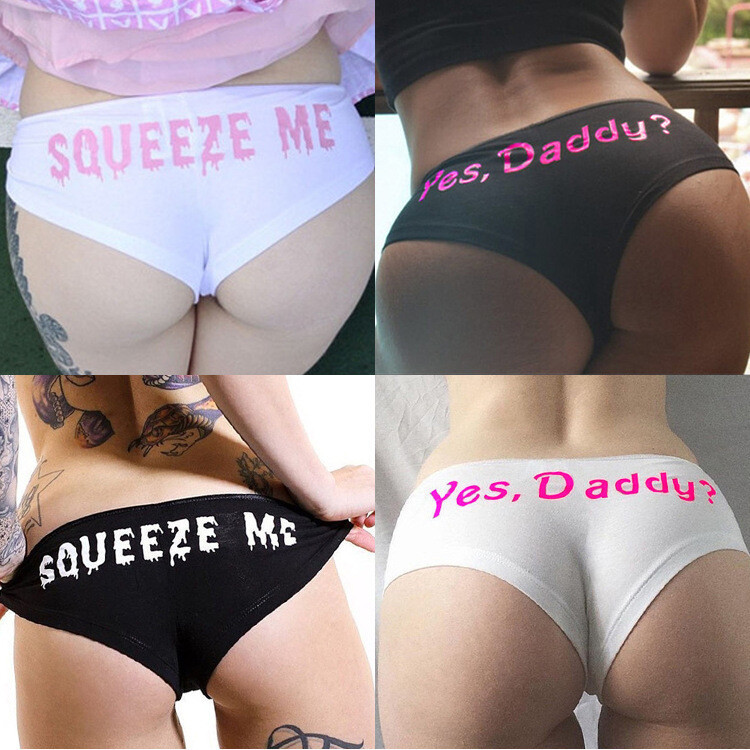 Yes, Daddy Squeeze Me SEXY Cute Funny BD Low Mid short Panties Underwear