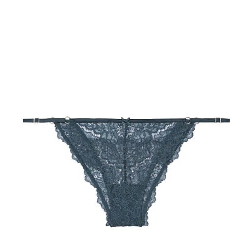 VS DREAM ANGELS Lace string itsy Panty BRAND NEW SIZE medium blue storm
