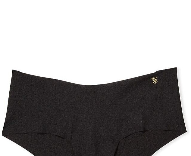 M NOIR Dark Black Gold VS LOGO NO SHOW Smooth Victorias Secret Hiphugger Panty