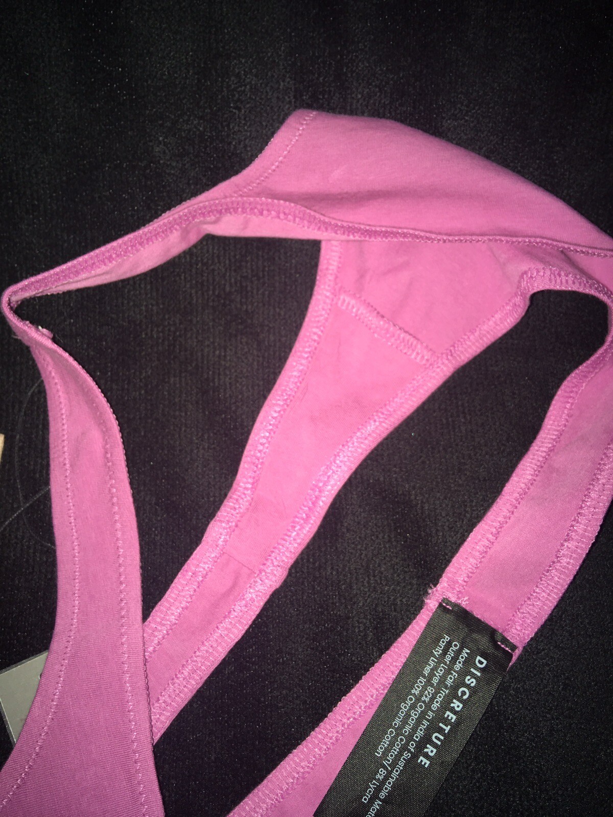 Discreture Junior Medium Classic Cotton Thong & Wash Bag NWT pink