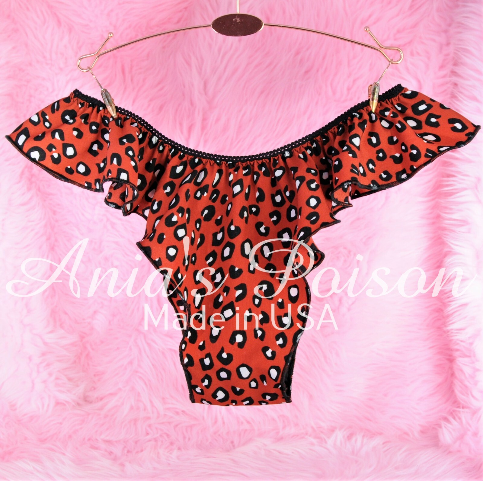 VTG style Brazilian Flutter ladies Animal Leopard print sissy panties sz L/XL