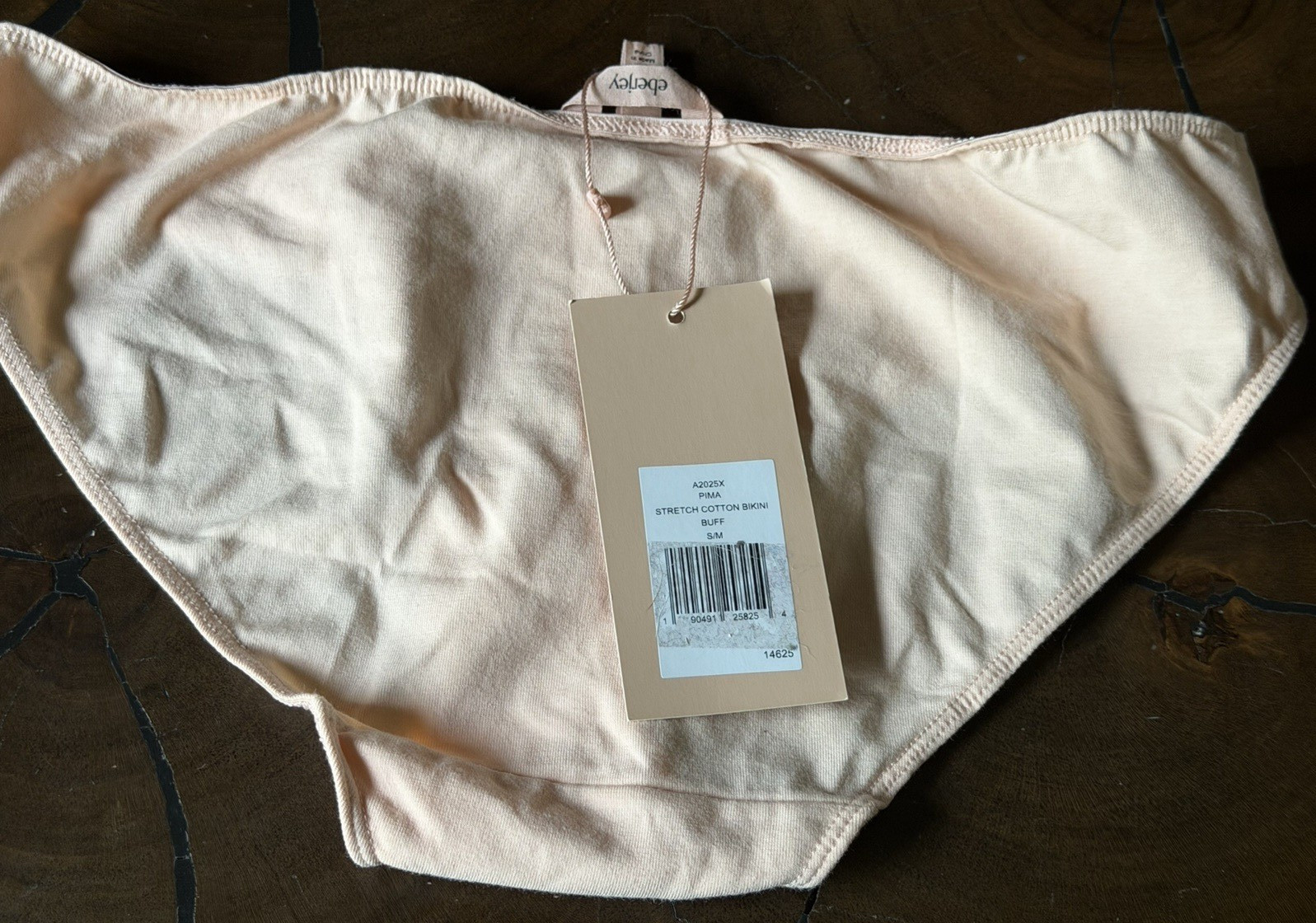NWT Eberjey Pima Stretch Cotton Bikini in Buff: Size Small/Medium