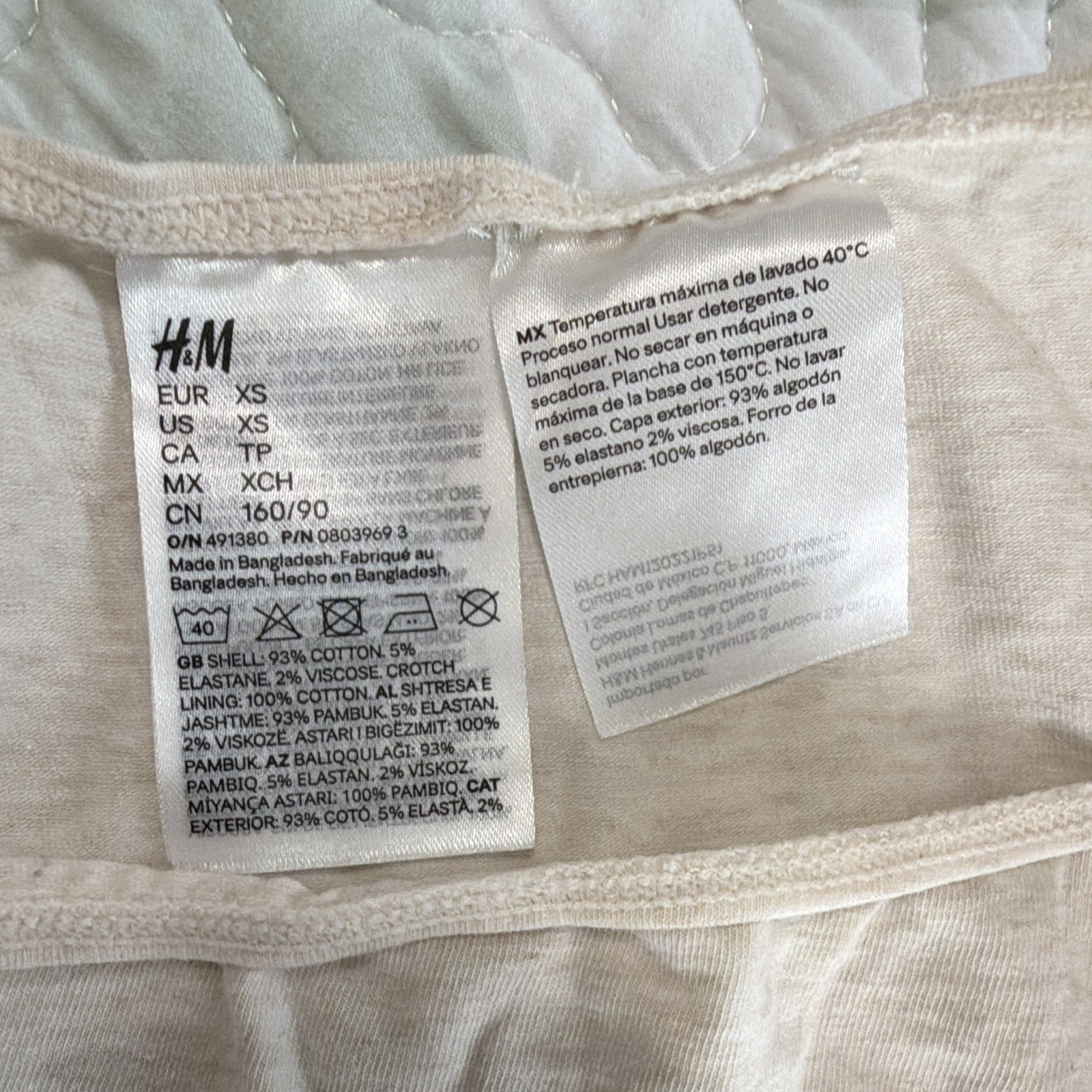 H&M Women’s Bikini Panties 6-Pack Size XS Multicolor Solid Cotton Blend Stretch