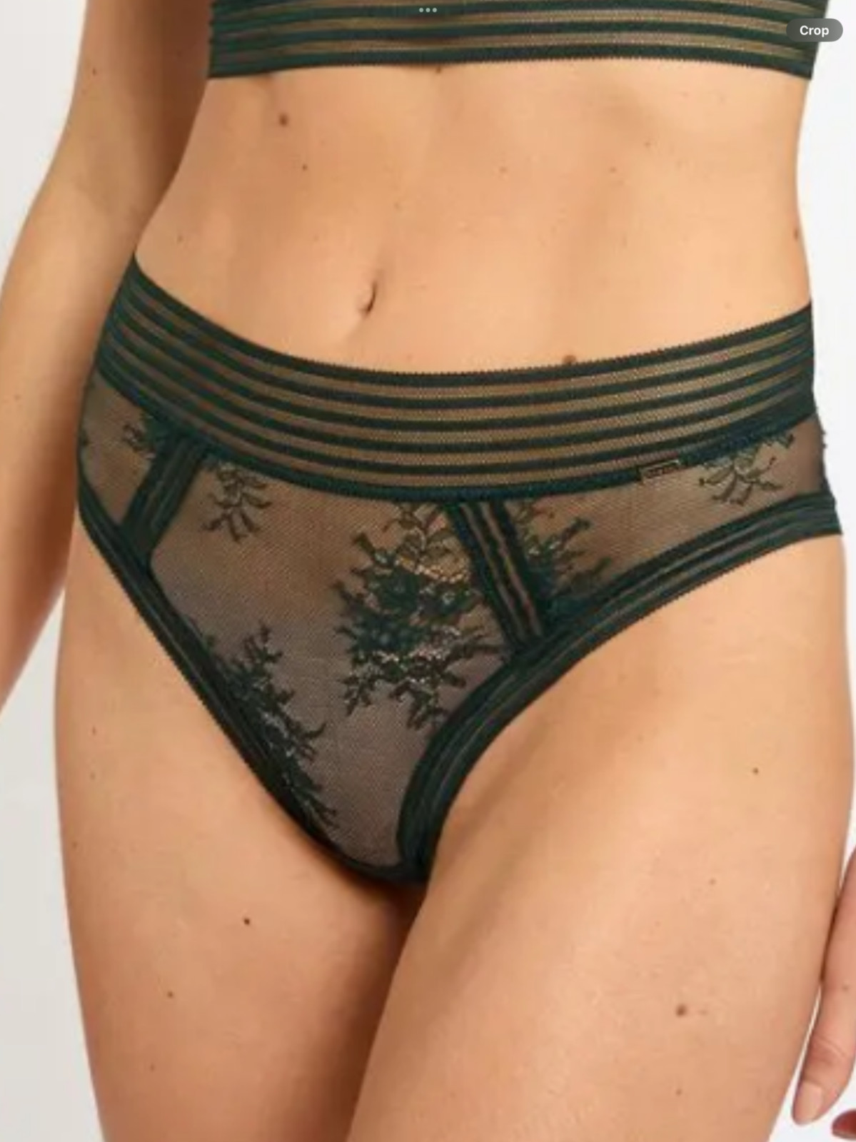 Janet Reger Starlight High Waist Brief – emerald – size 10 RRP £20