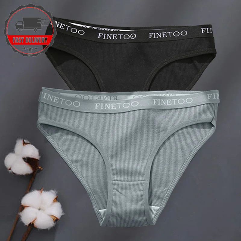 2pcs Cotton Panties Womens Briefs Sexy Low Rise Underwear