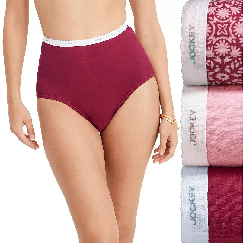 Women Jockey underwear 3-Pack Classics Brief Panty Set color/ Fawning Geo