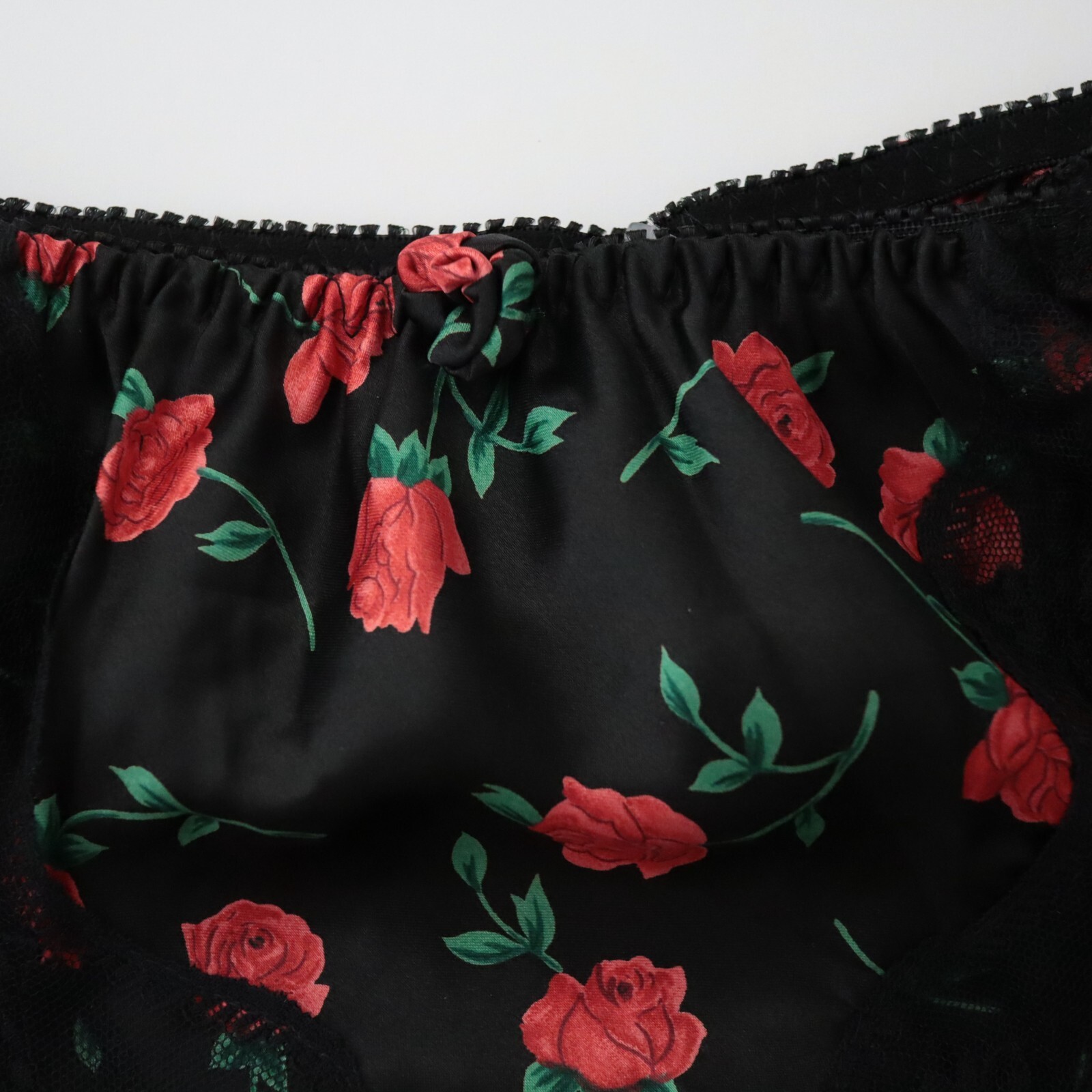 2 NEW VTG 90s Y2K Floral Polyester Satin String Bikini Panty Lot MEDIUM