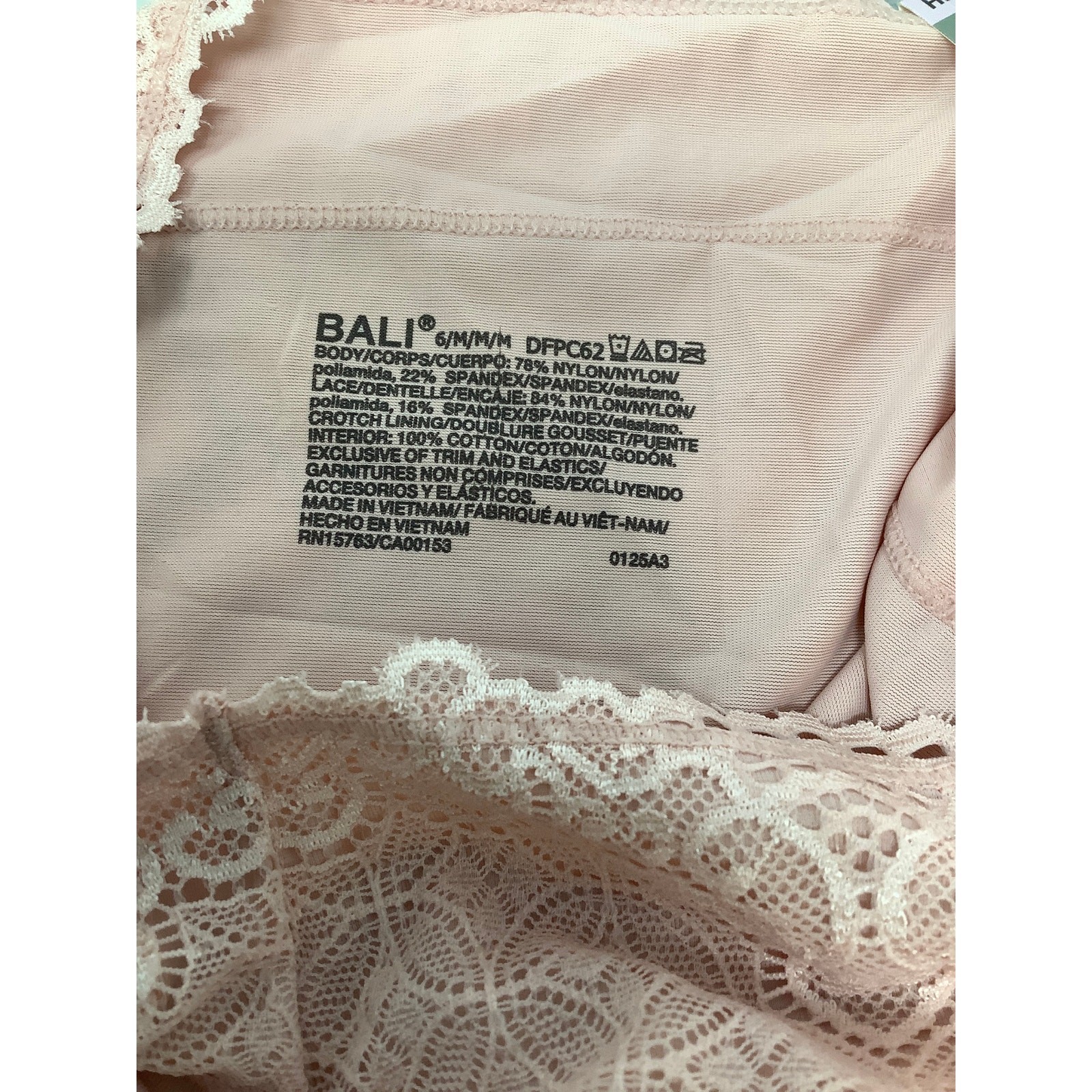 Bali Women’s Medium Passion For Comfort Sheer Pale Pink Hi-Cut Panty G20-5