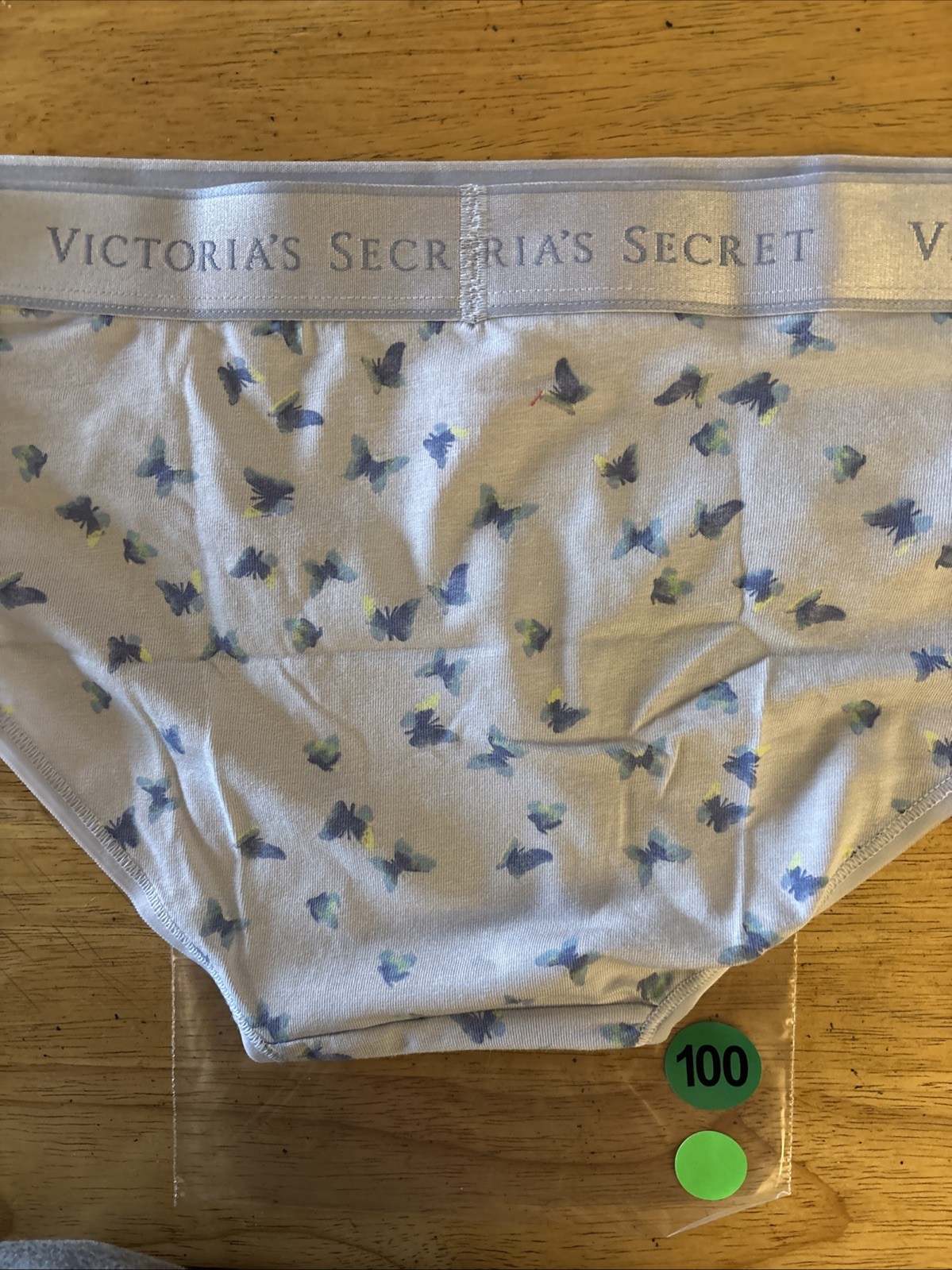 Victoria’s Secret medium blue/butterfly logo hip hugger panties