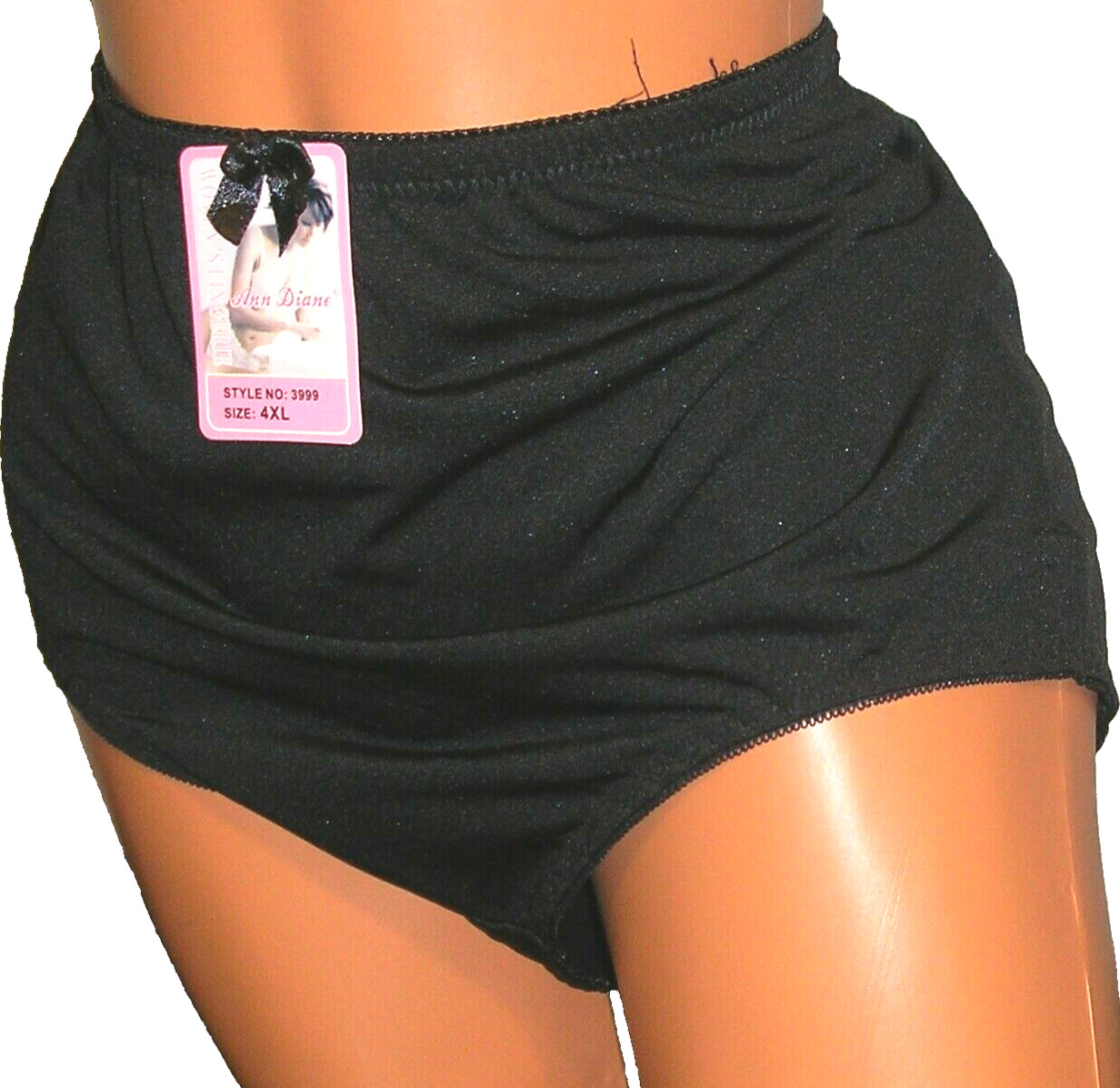 Panties Lingerie Ann Diane Plus Black Briefs Size 4XL Adult Gift