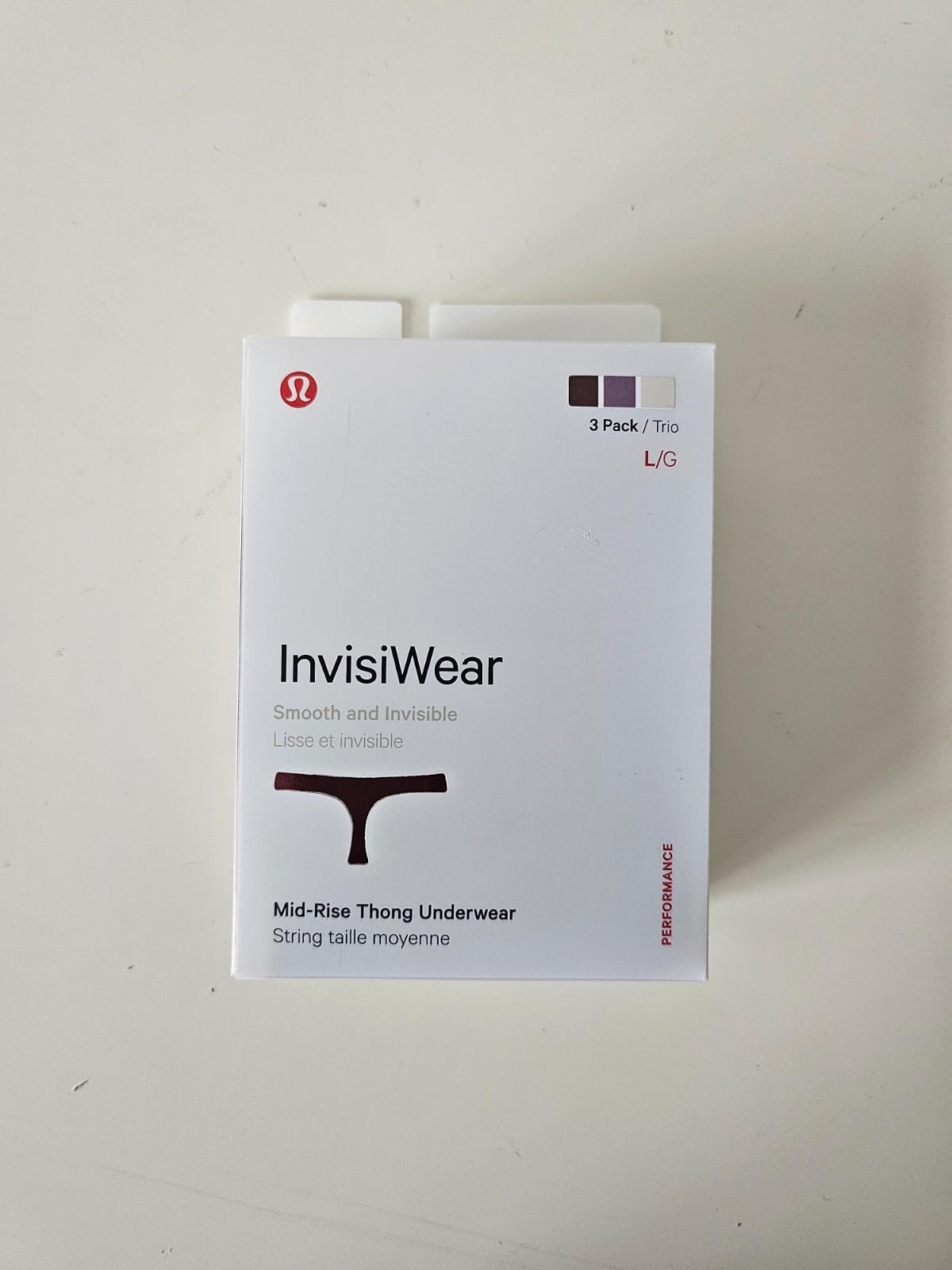 NWT LULULEMON Multi Color Smooth & Invisible InvisiWear MR Thong 3 Pack Large