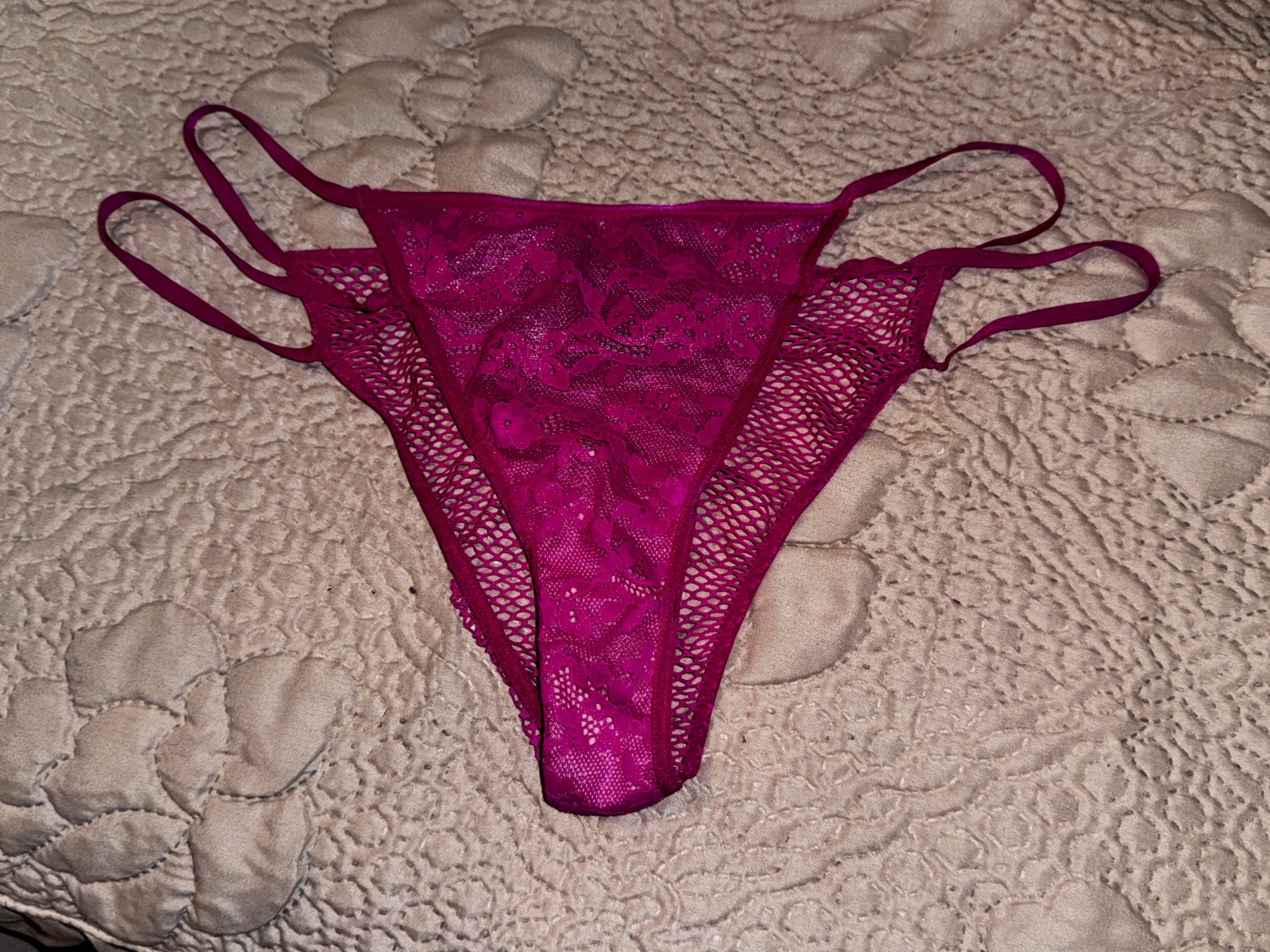 Vintage Victoria’s Secret Pink Double Strap Itsy Mini Panties M NWOT