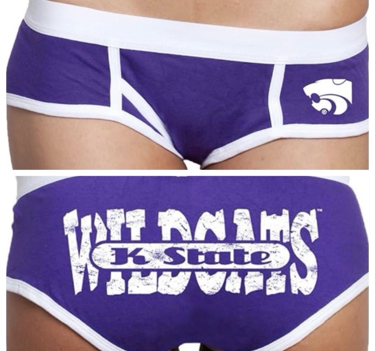 NWT KANSAS STATE UNIVERSITY KSU College Logo Panty Boy Shorts Underwear S Small