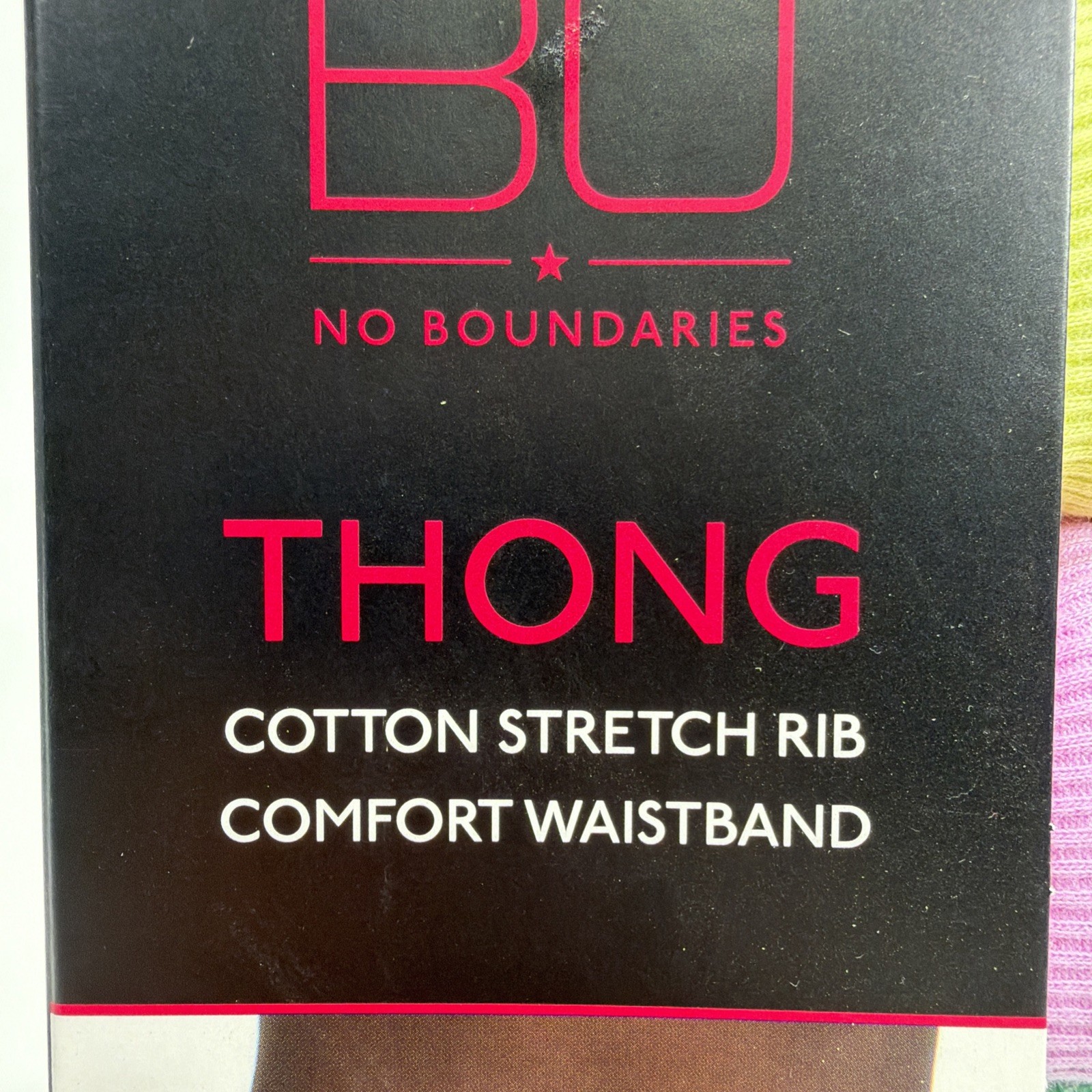 No Boundaries Women’s Thong Underwear Multi Color Medium 7-9 Cotton Stretch New