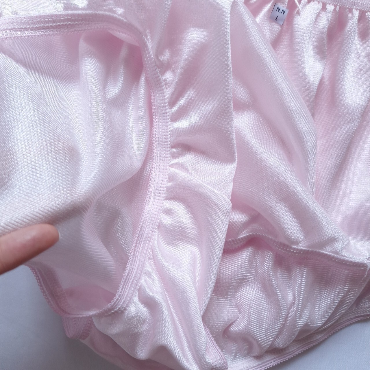 7pcs Pink Nylon Granny Panties Underwear Silky Soft Briefs High Waist 30″-36″ L