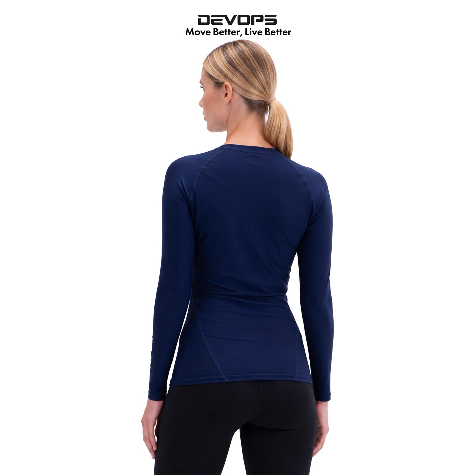 DEVOPS 3 Pack Women’s Compression Baselayer Shirt Long Sleeve Running Athleti…