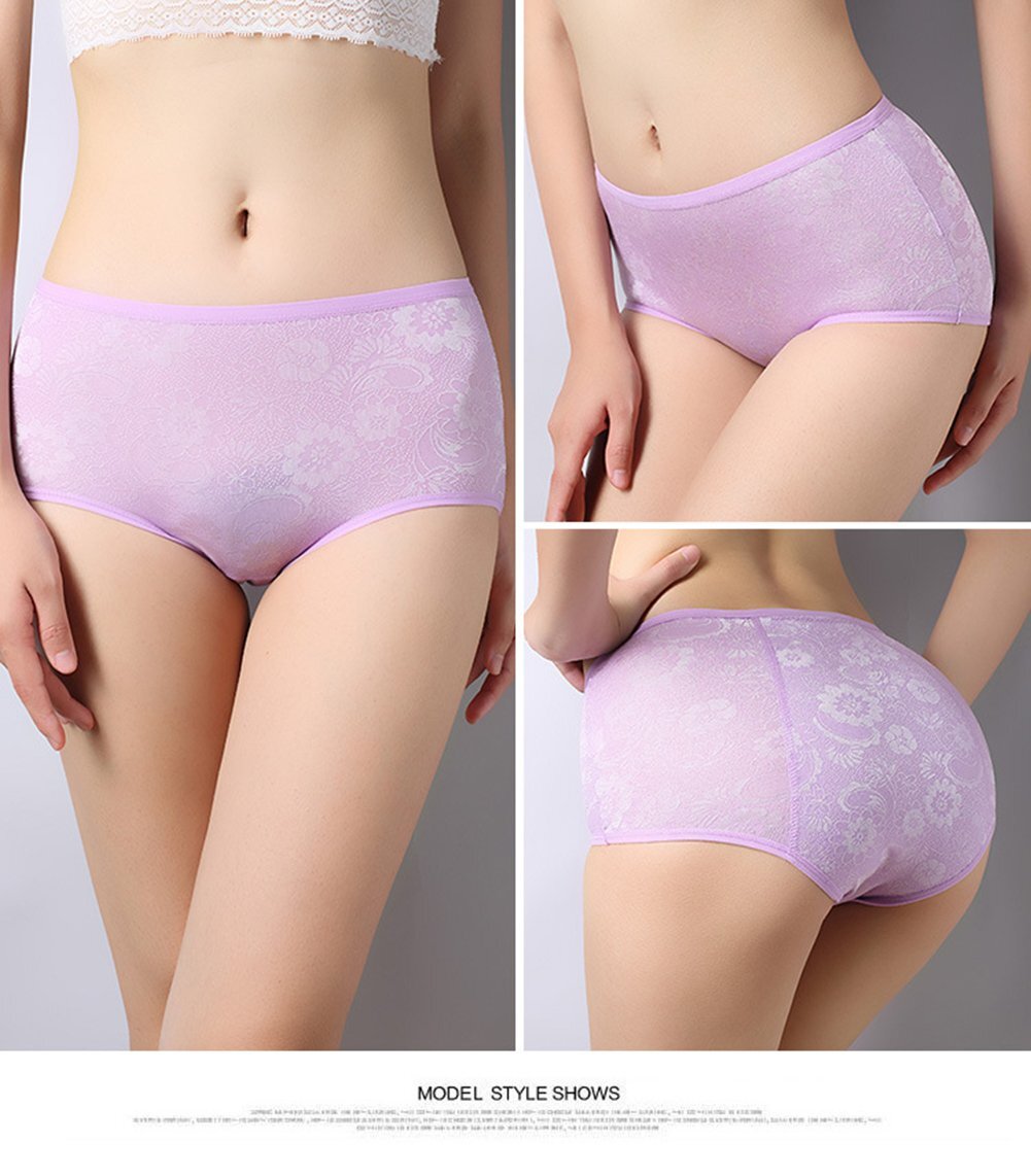Women Menstrual Period Briefs Jacquard Easy Clean Panties 4 Pack US Size 4XL/11