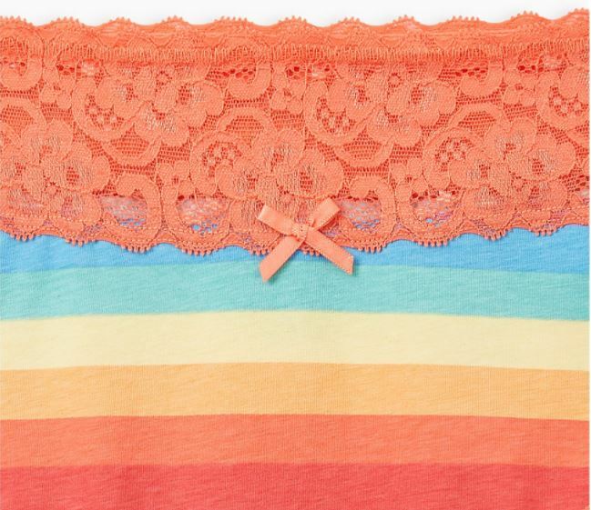 Torrid Rainbow Stripes Boyshort Panties Women’s Plus Size 4-4X-26 Lace Waistband
