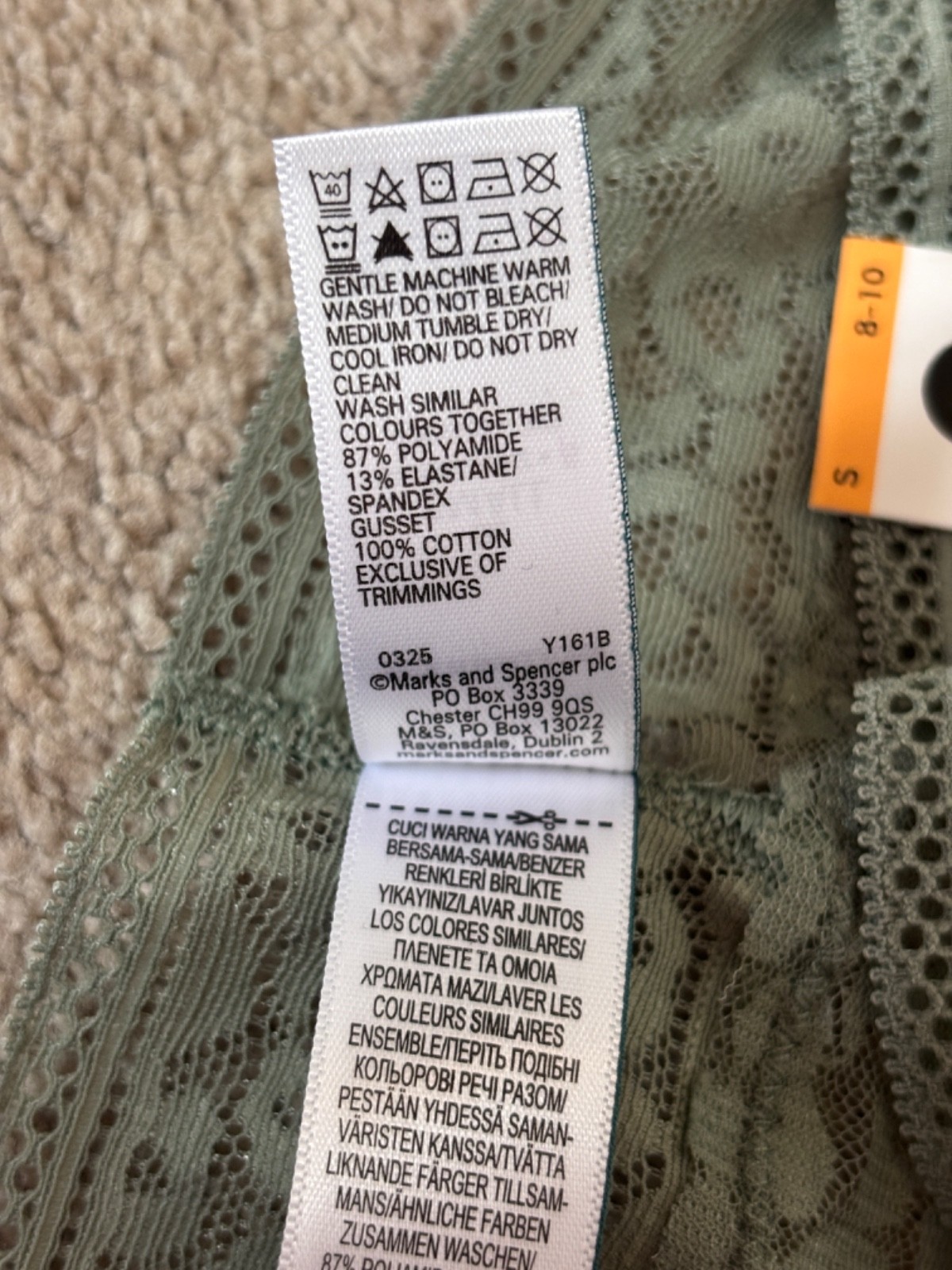 Marks and Spencer M&S Women’s Green Brazilian Khaki Lace Knickers Small 8-10