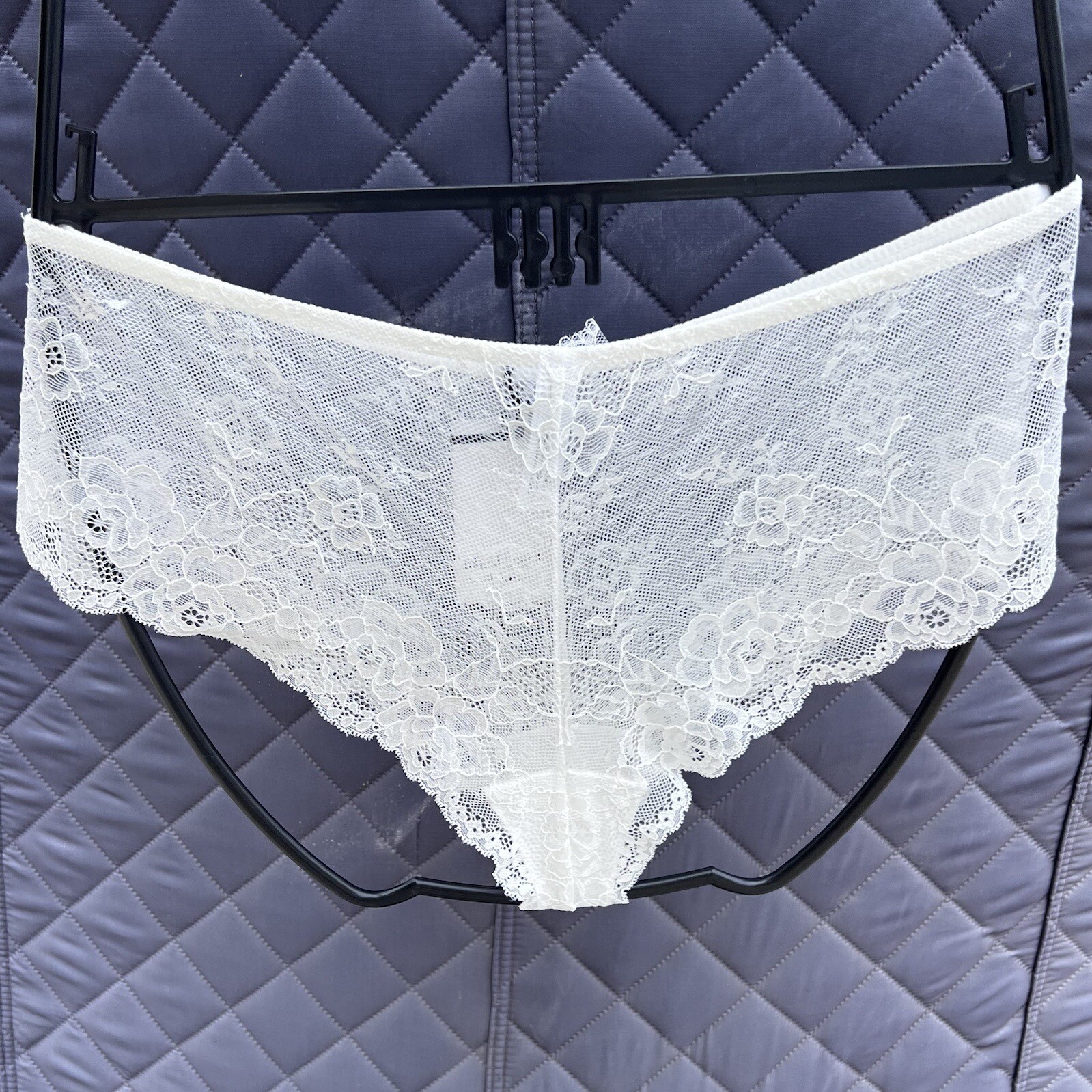 Millesia White Floral Lace Lingerie Brief Panty Size 3