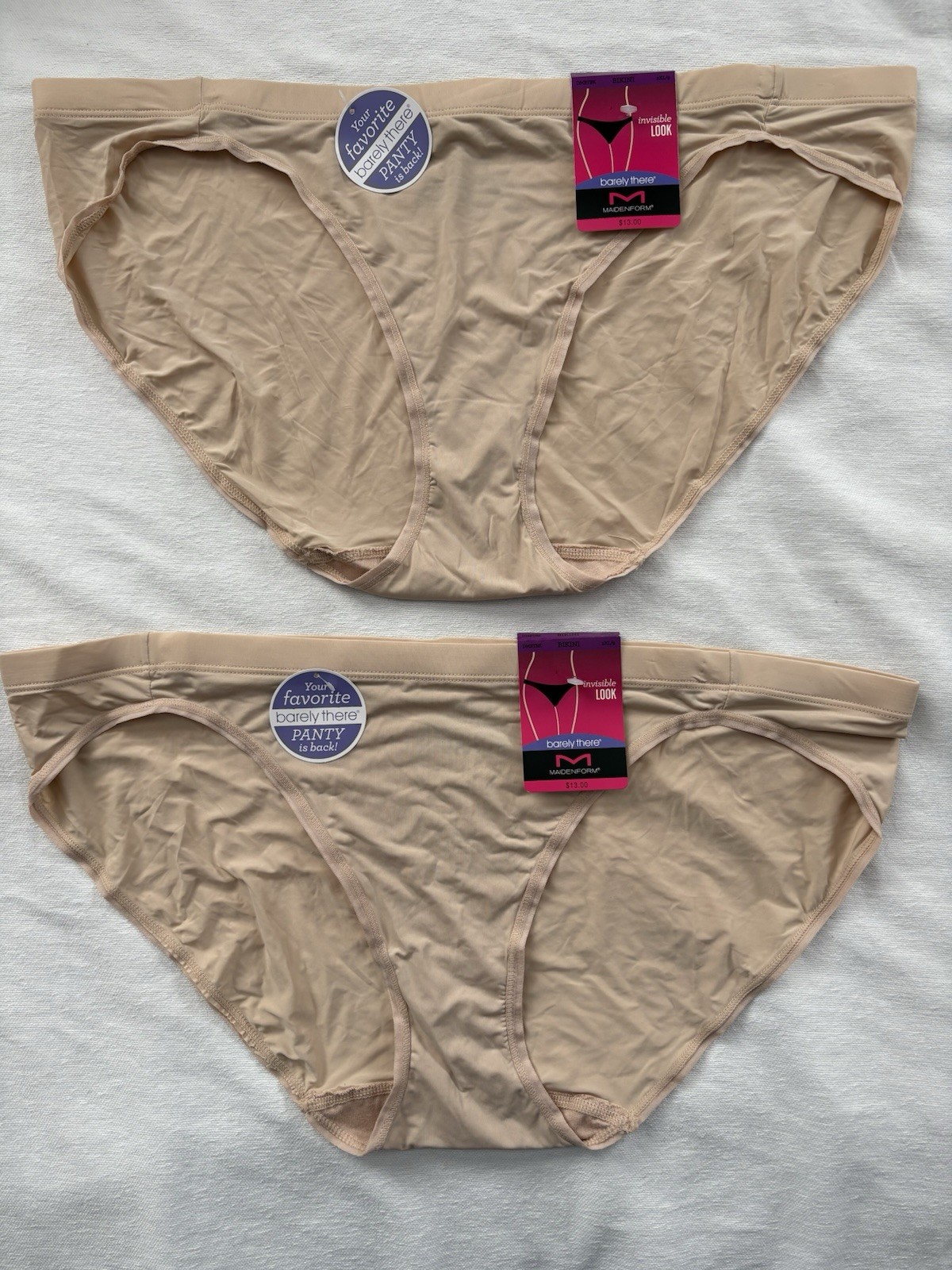 NEW Maidenform Bikini Barely There Invisible Look Panties 2 Pair DMBTBK 2XLarge