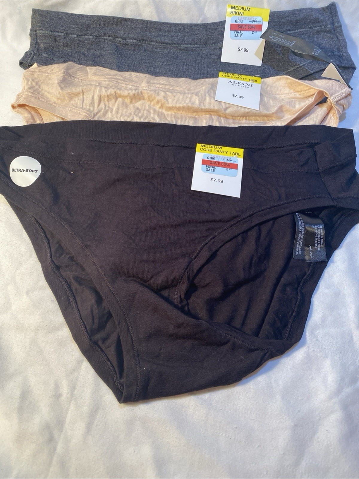 Lot Of 4 Alfani Womens 2X Ultra Soft Bikini Panties Size Medium NWT