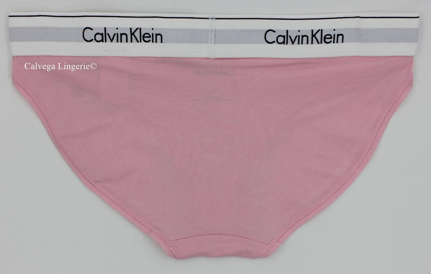 NWT Calvin Klein F3787 “Modern” Logo Cotton Bikini, Pink / White (691)