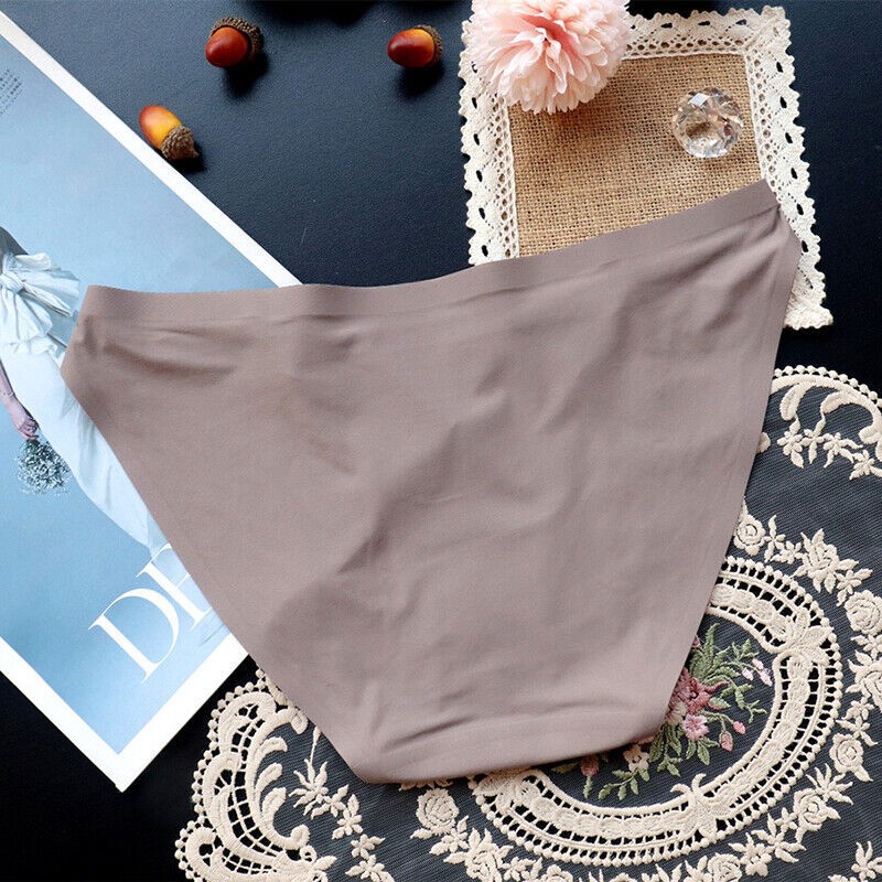 6 Packs Lot Sexy Womens Ice Silky Panties Full Briefs Underwear Smooth Lingeries