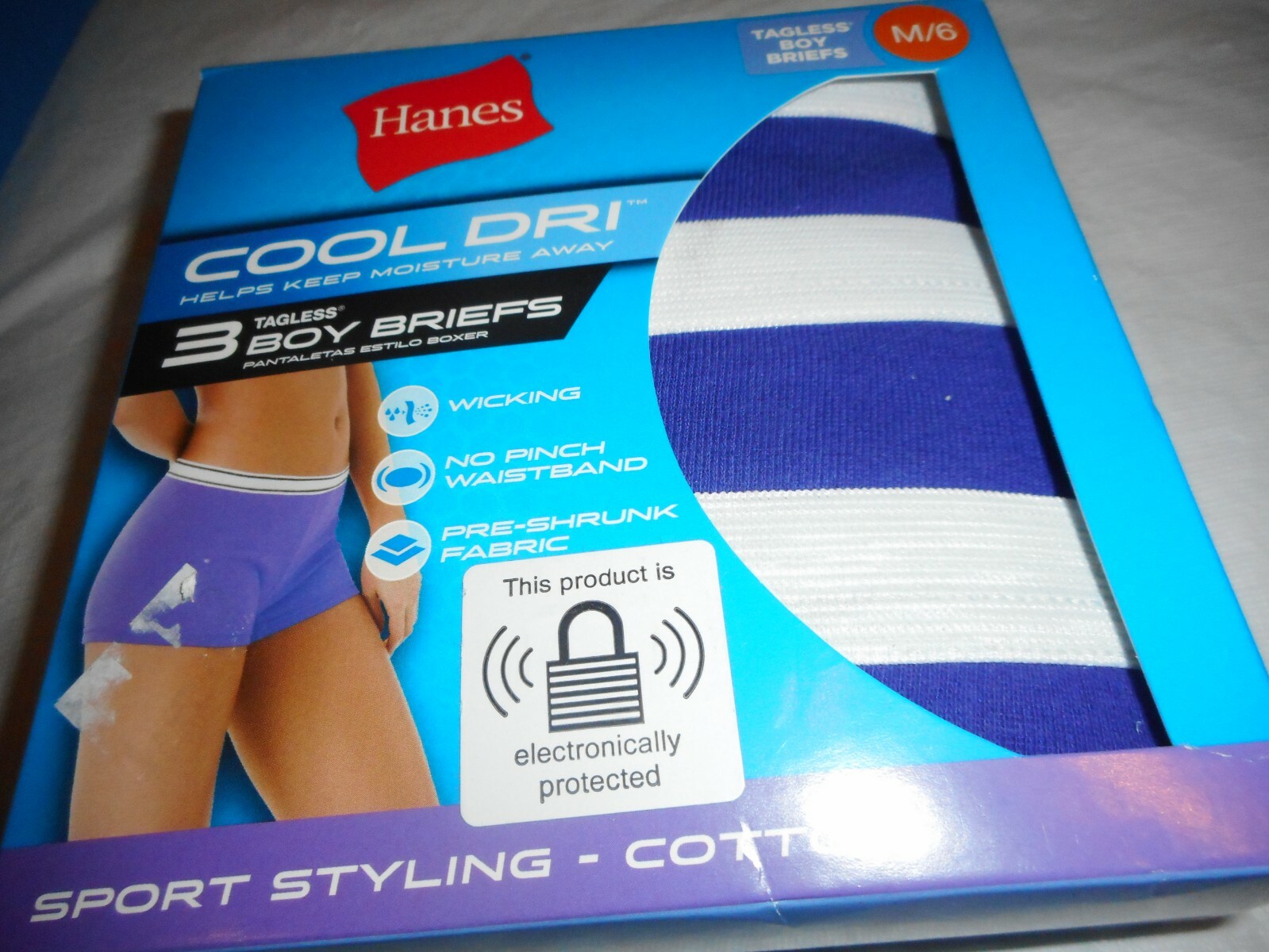 N/W/B Hanes Cool Dry 3 Tagless Briefs Small,Medium,Large