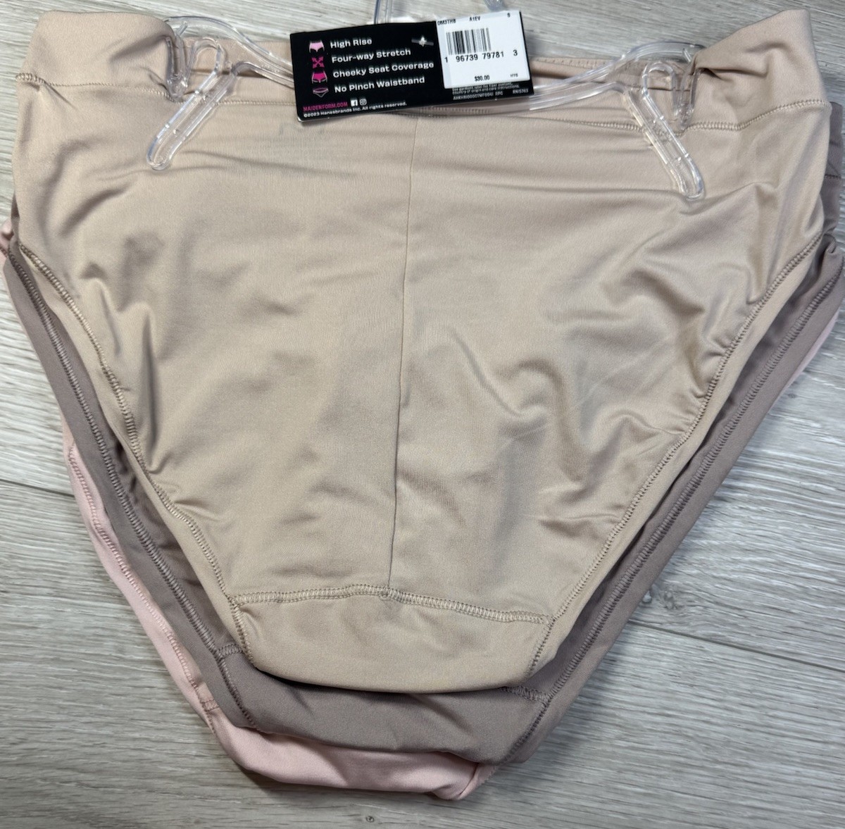 Maidenform 3-Pair Women’s High Leg Underwear Polyester Blend EVERYDAY LUXE L / 7