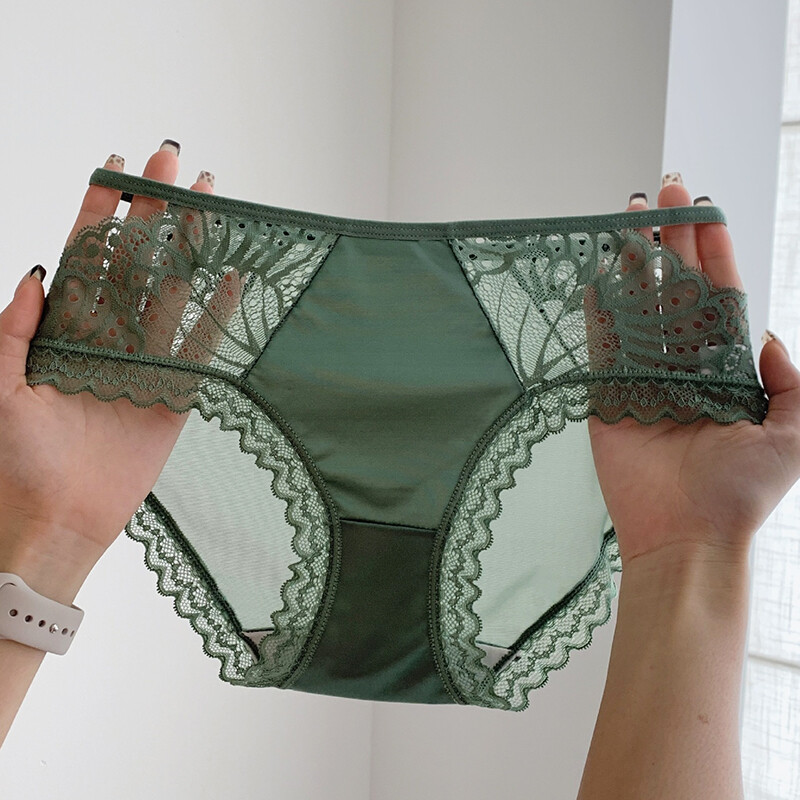 5pack Lot Womens Sexy Panties Lingeries Satin Briefs Lace Sheer French Underwear